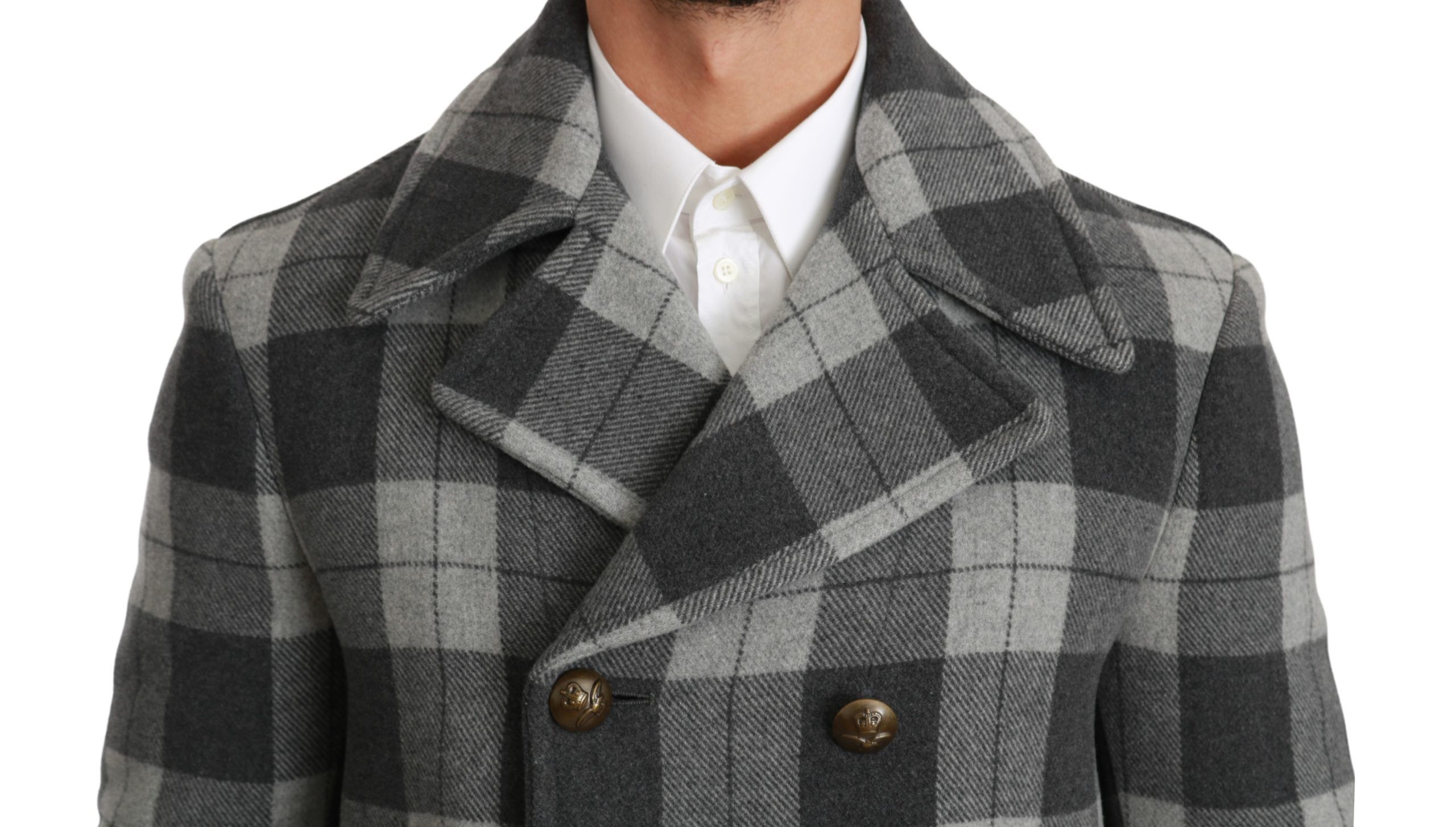 Check Wool Cashmere Coat Men's Jacket - Dolce & Gabbana - Modalova