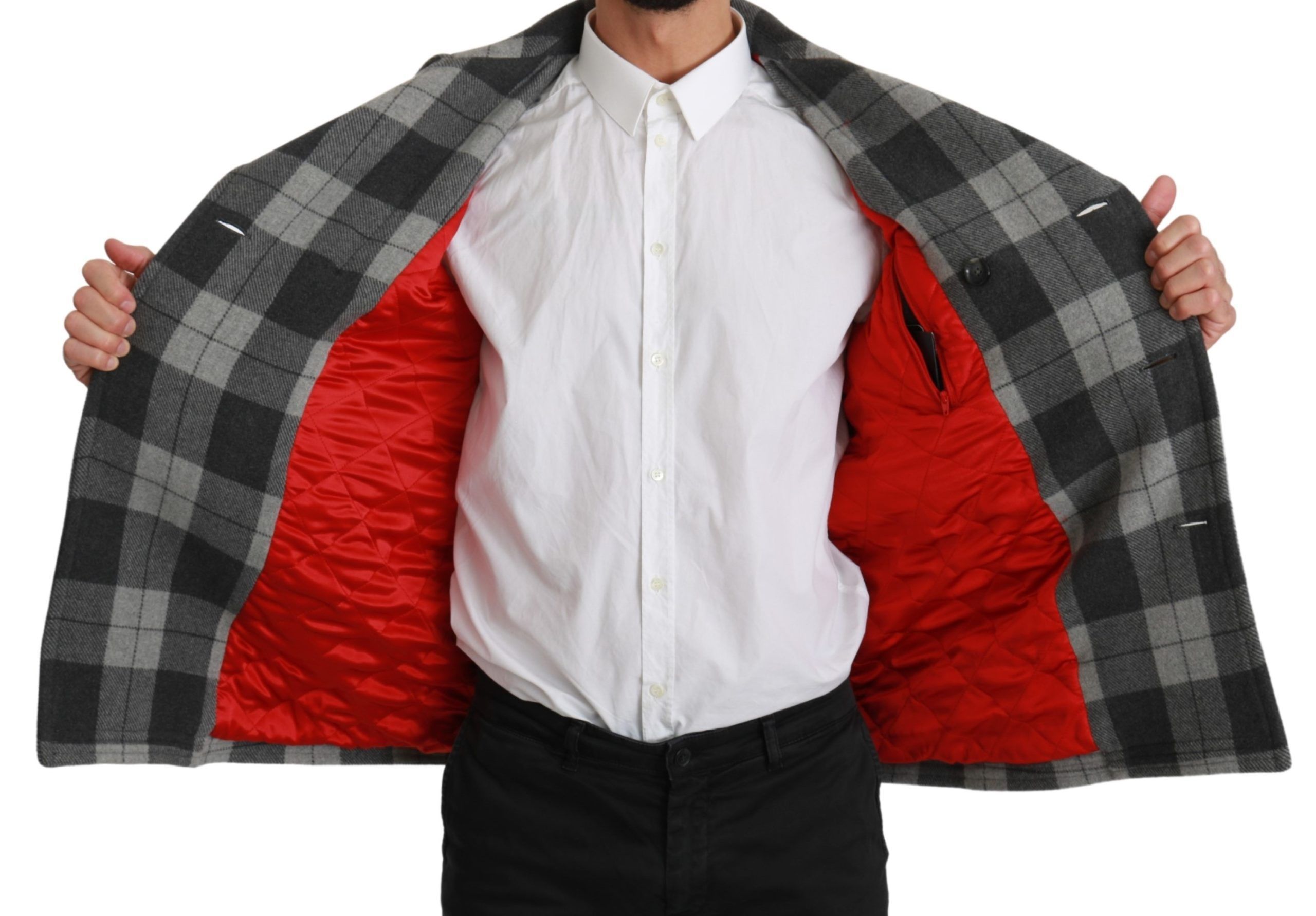 Check Wool Cashmere Coat Men's Jacket - Dolce & Gabbana - Modalova
