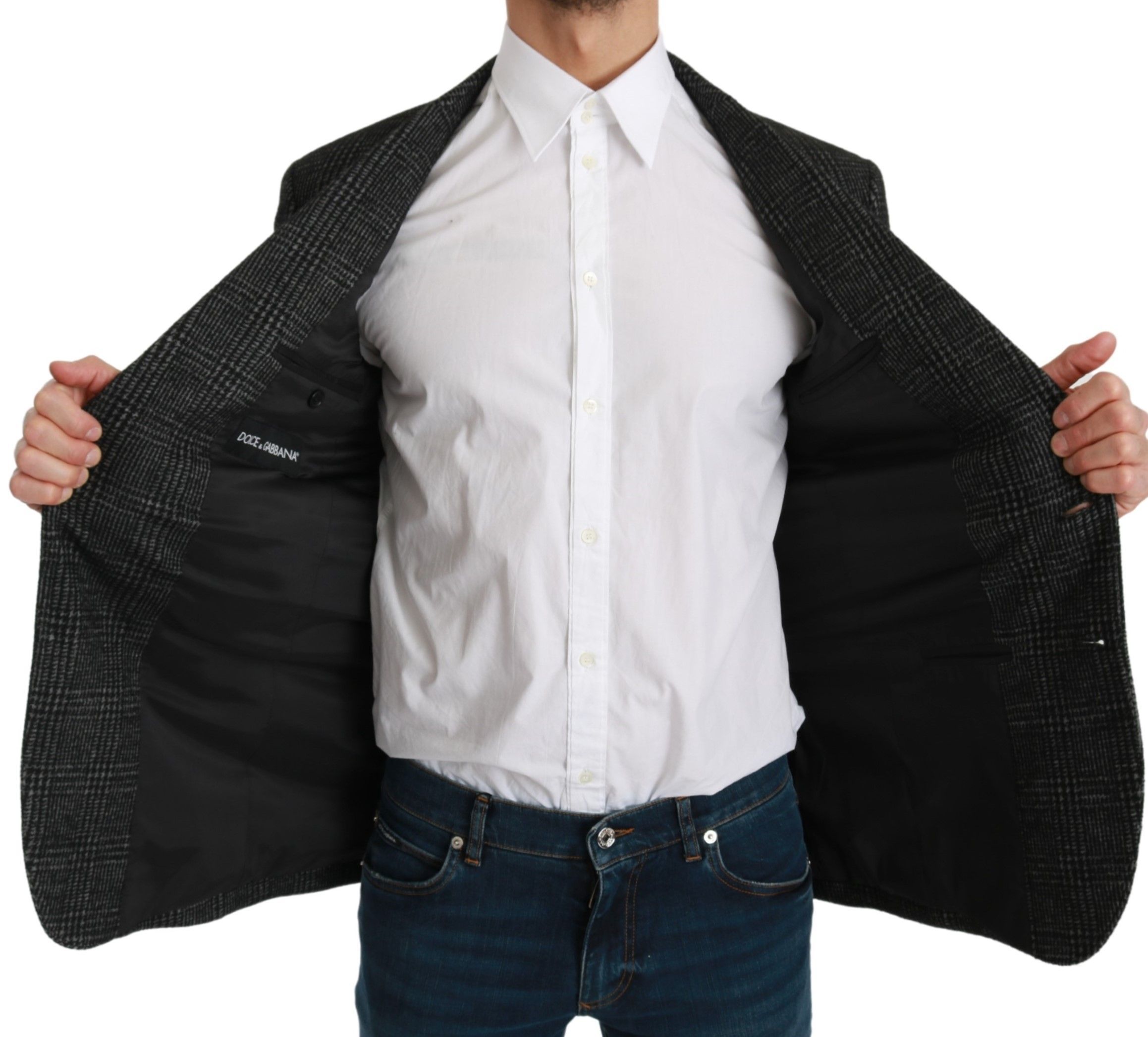 Plaid Check Slim Fit Jacket Men's Blazer - Dolce & Gabbana - Modalova