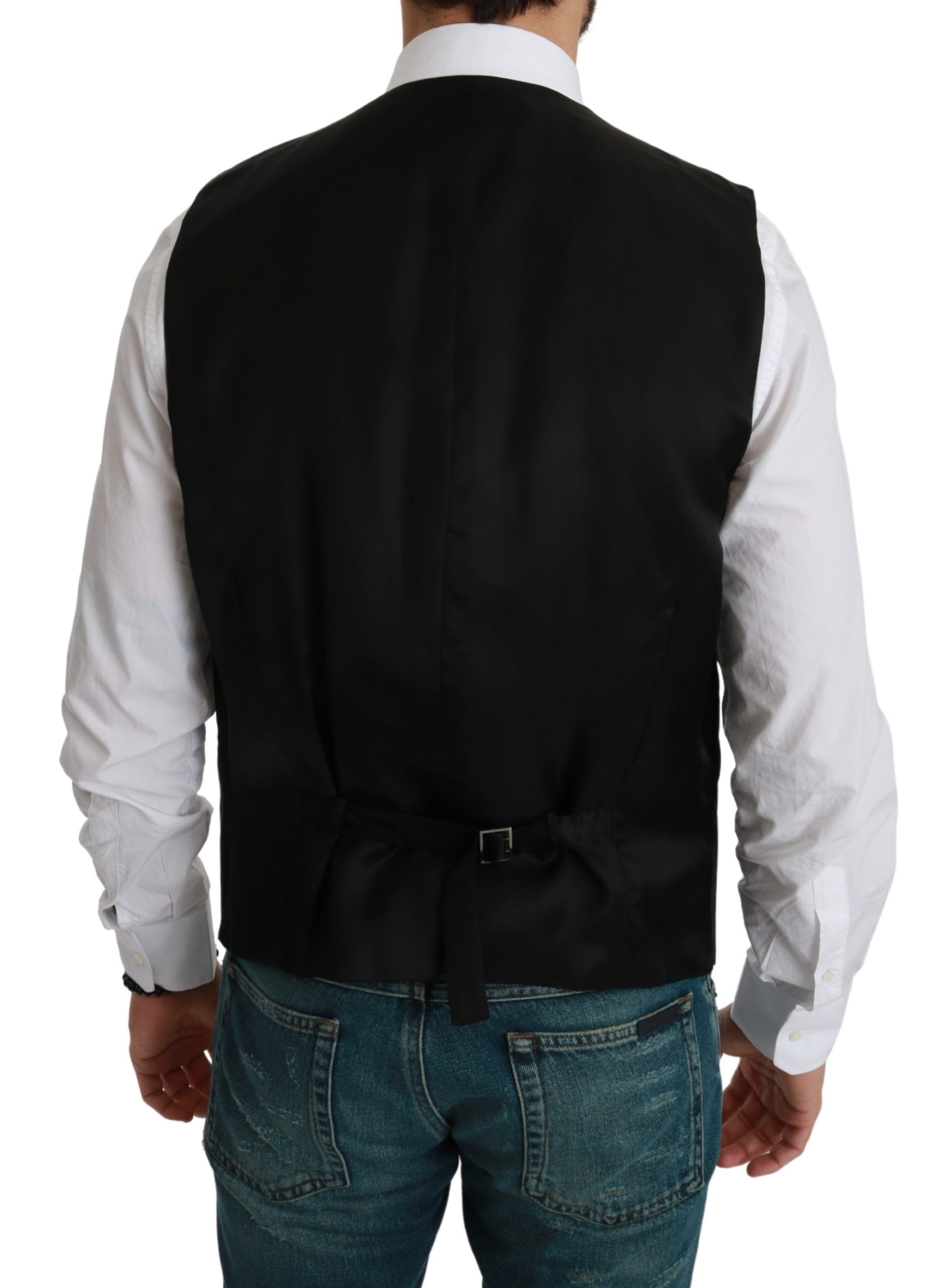Black Stripes Waistcoat Formal Men's Vest - Dolce & Gabbana - Modalova