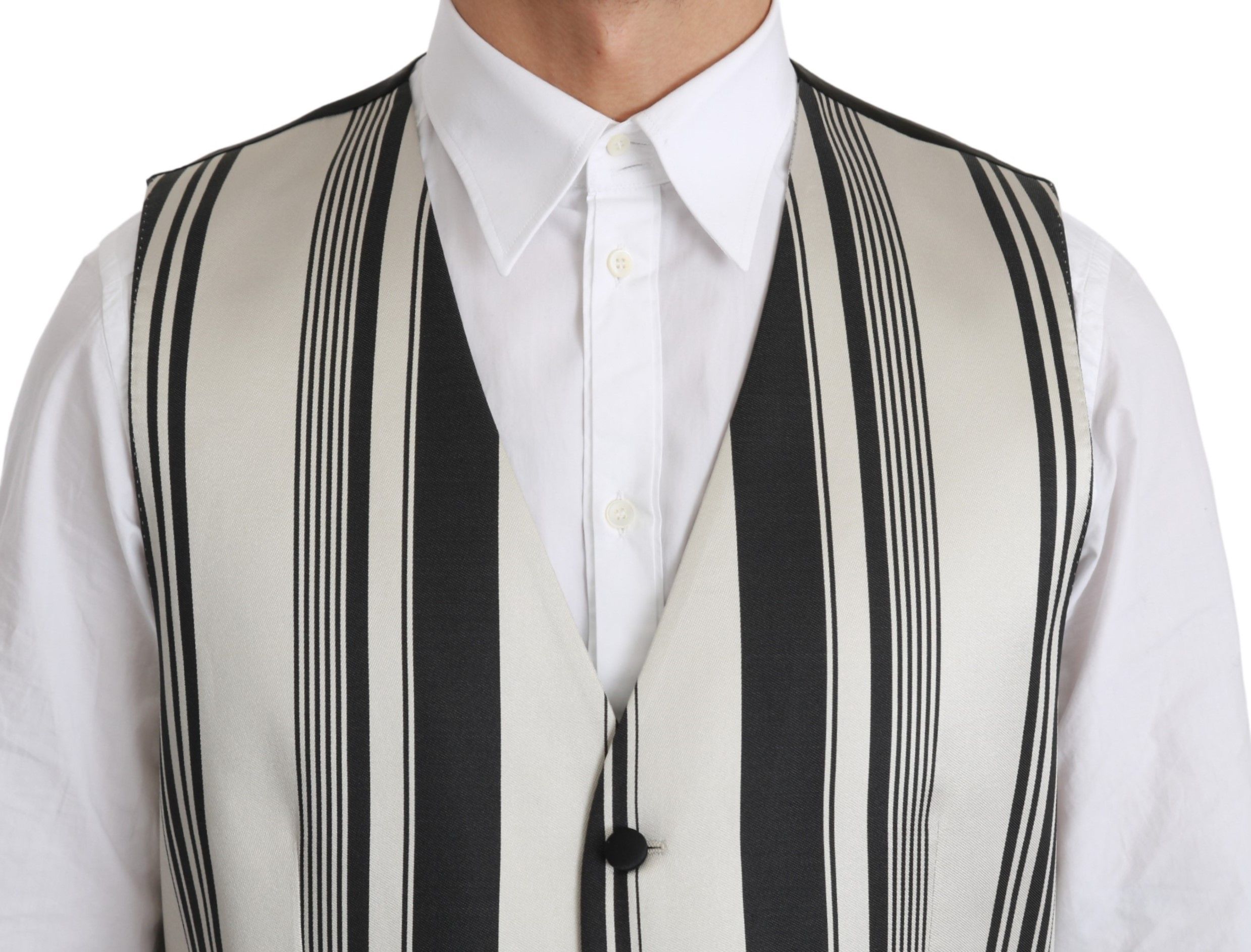 Black Stripes Waistcoat Formal Men's Vest - Dolce & Gabbana - Modalova