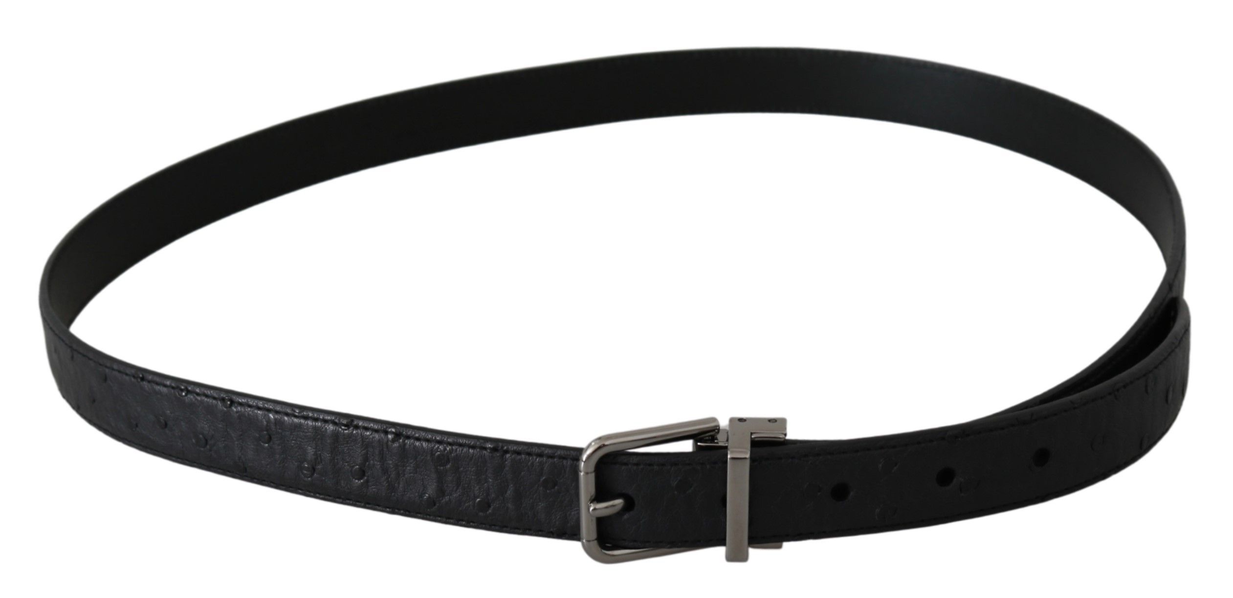 Exotic Skin Pattern Silver Buckle Men's Belt - Dolce & Gabbana - Modalova