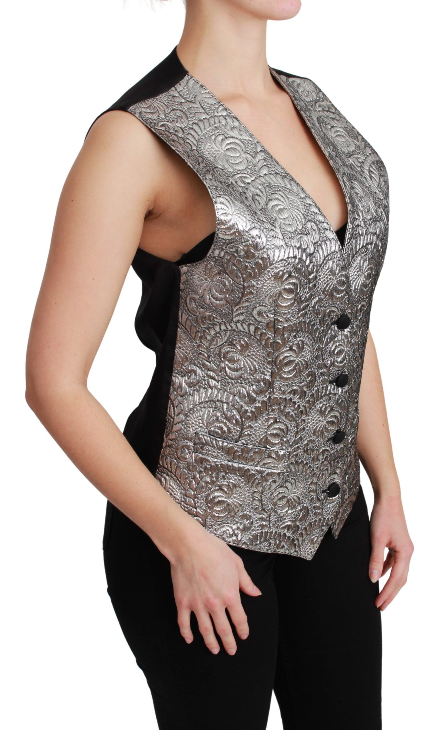 Brocade Sleeveless Metallic Women's Top - Dolce & Gabbana - Modalova