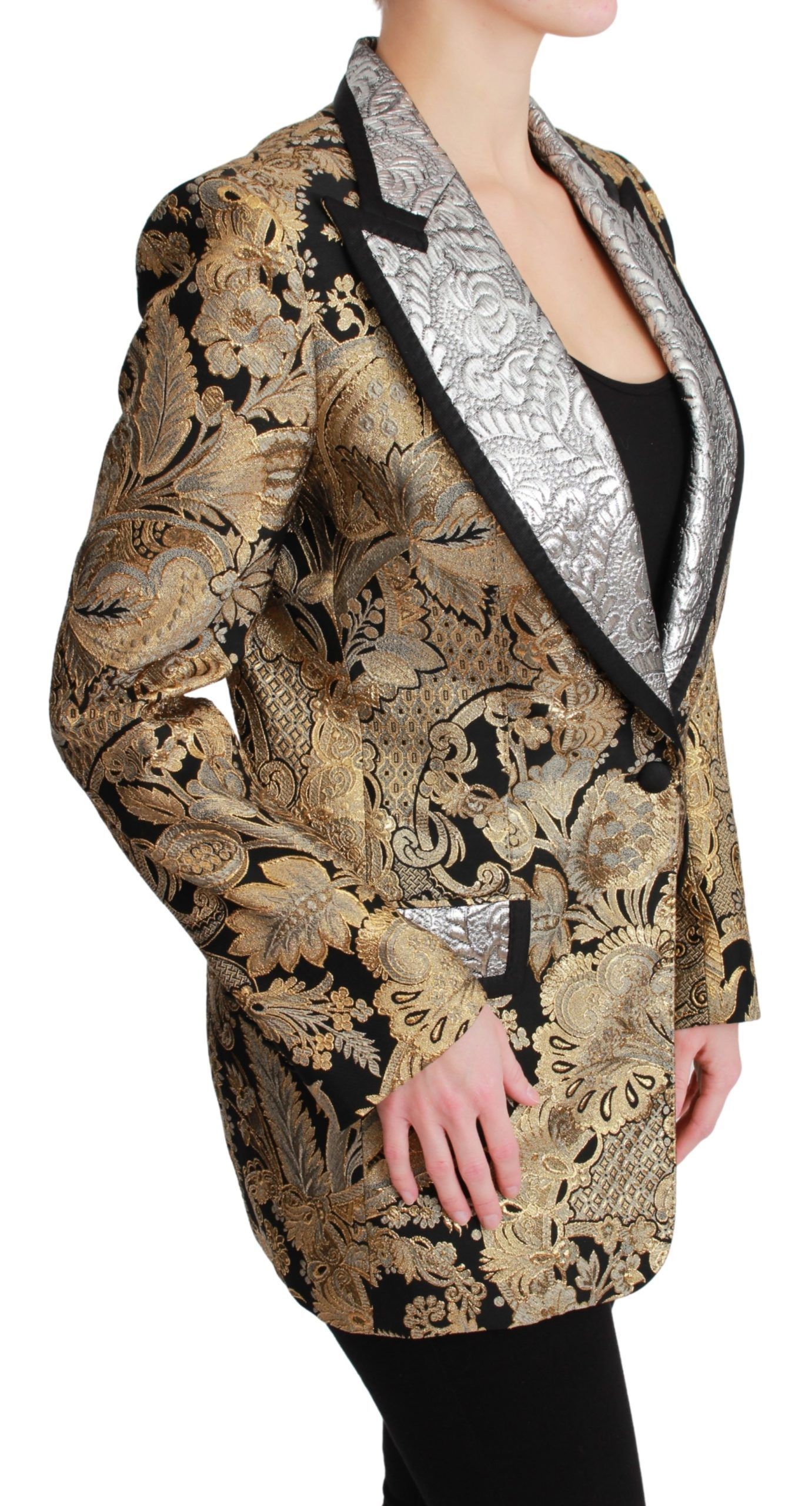 Black Jacquard Blazer Women's Jacket - Dolce & Gabbana - Modalova