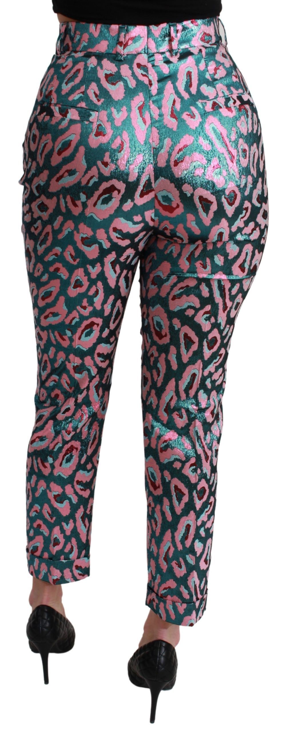 Patterned Cropped High Waist Women's Pants - Dolce & Gabbana - Modalova