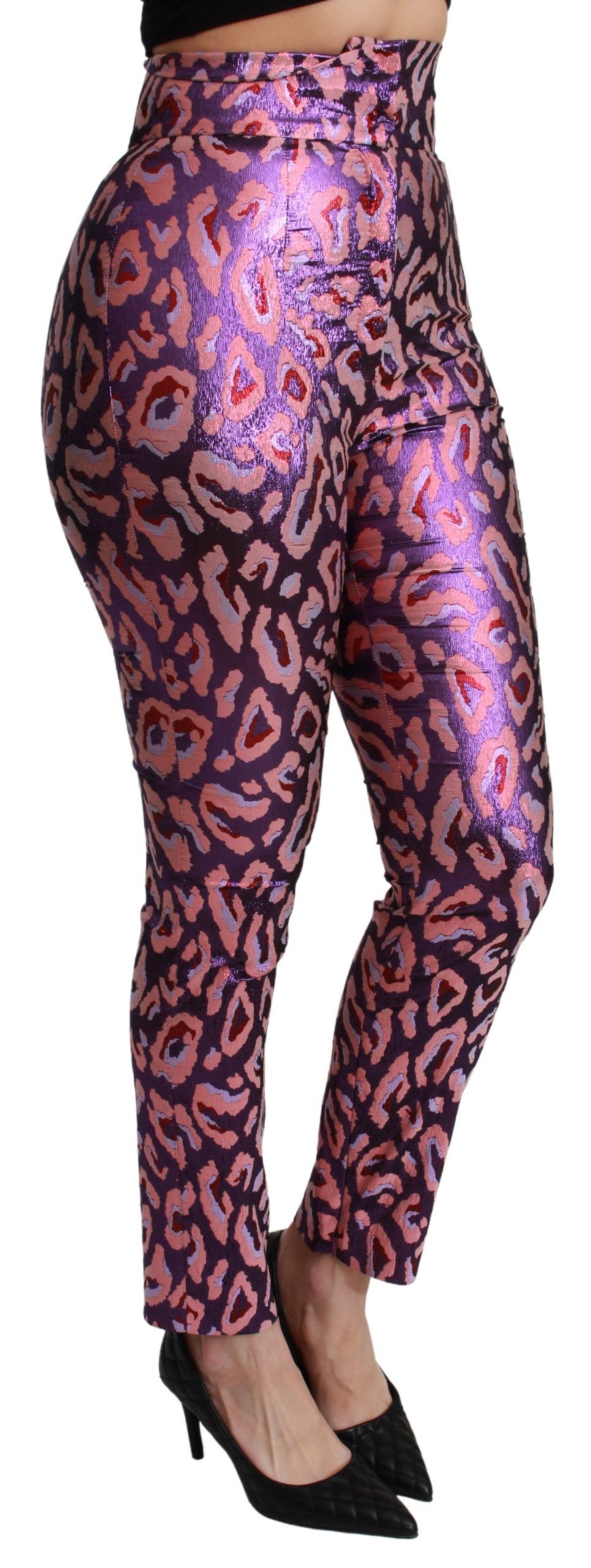Patterned Cropped High Waist Women's Pants - Dolce & Gabbana - Modalova