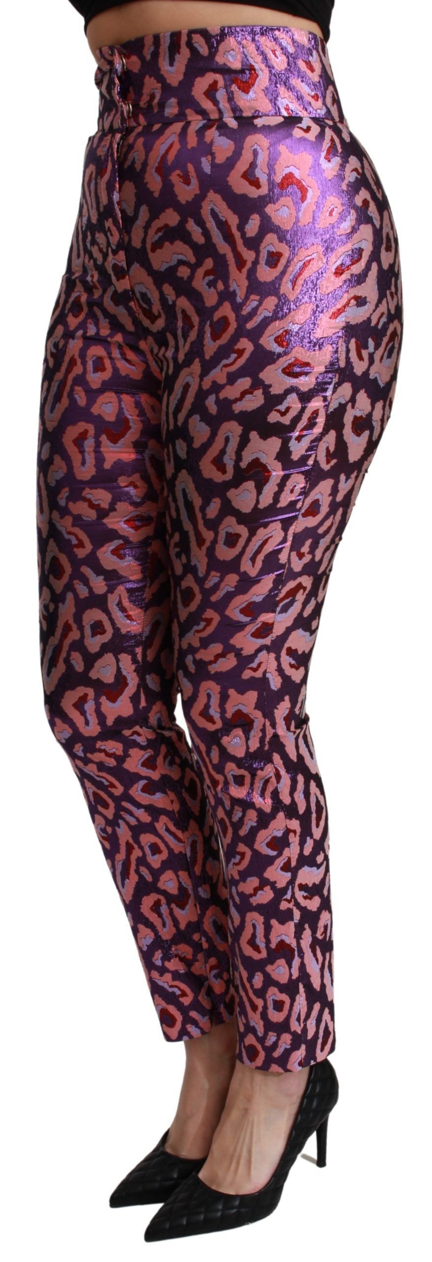 Patterned Cropped High Waist Women's Pants - Dolce & Gabbana - Modalova