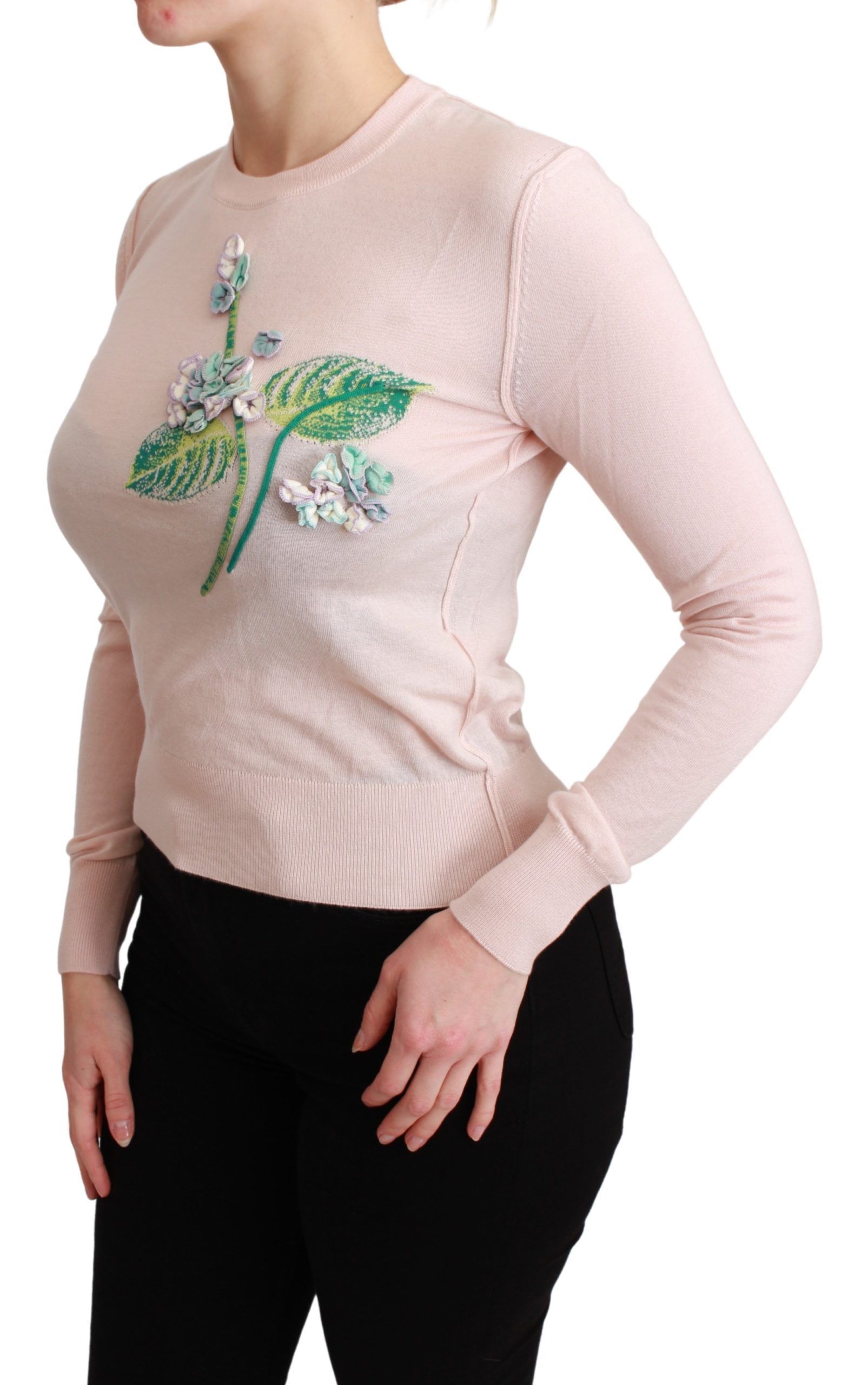 Floral Silk Cashmere Pullover Women's Sweater - Dolce & Gabbana - Modalova