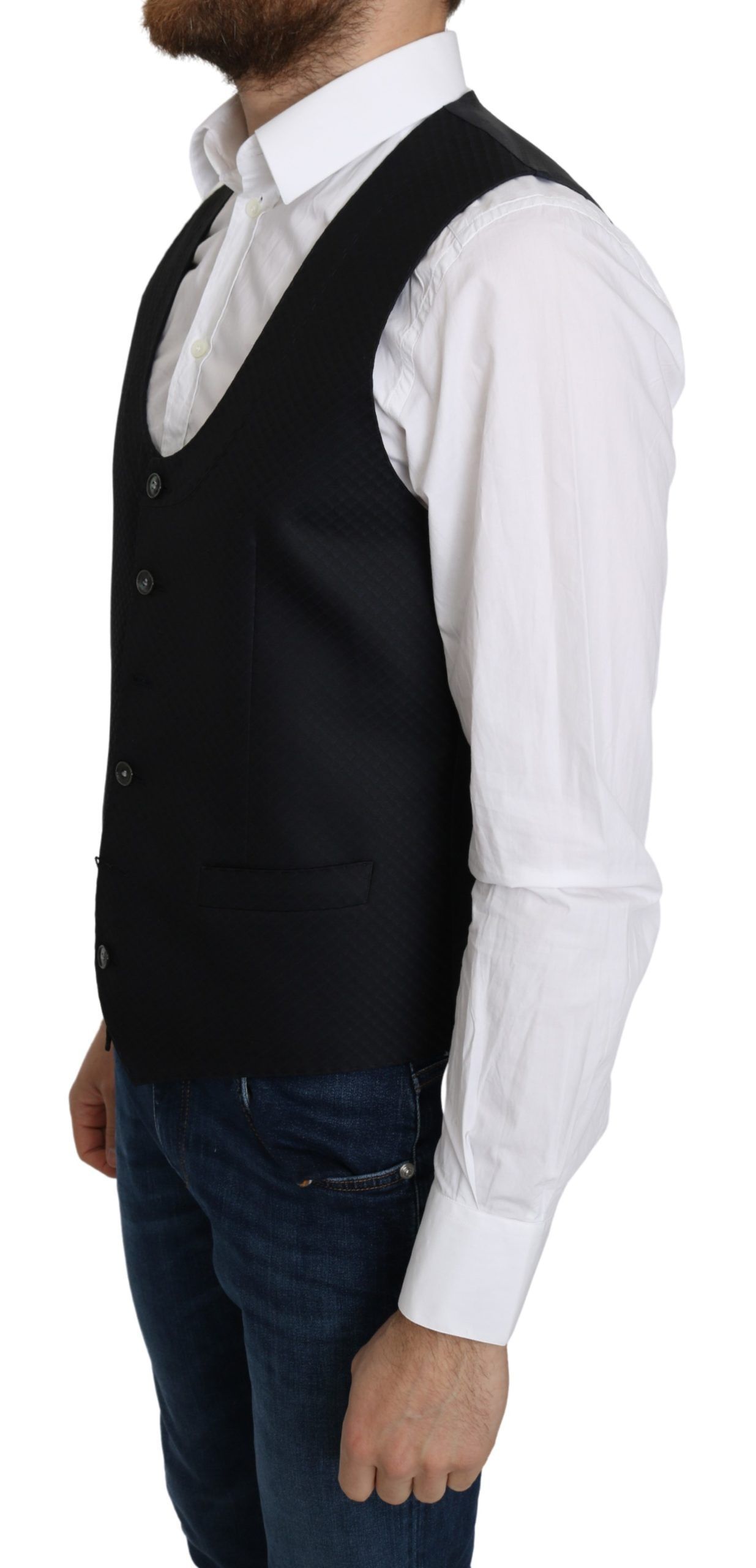 Silk Romb Pattern Formal Coat Men's Vest - Dolce & Gabbana - Modalova