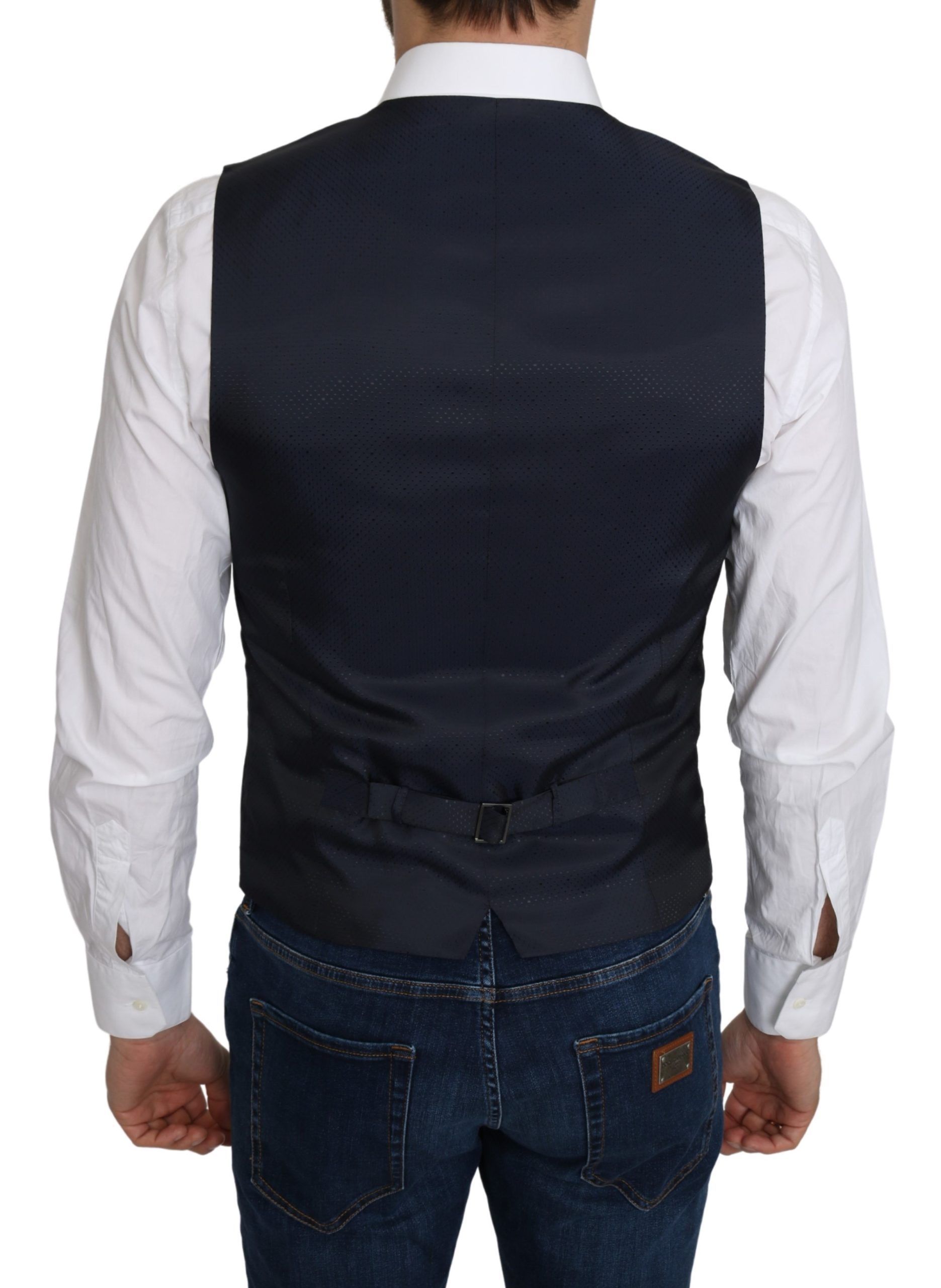 Silk Romb Pattern Formal Coat Men's Vest - Dolce & Gabbana - Modalova