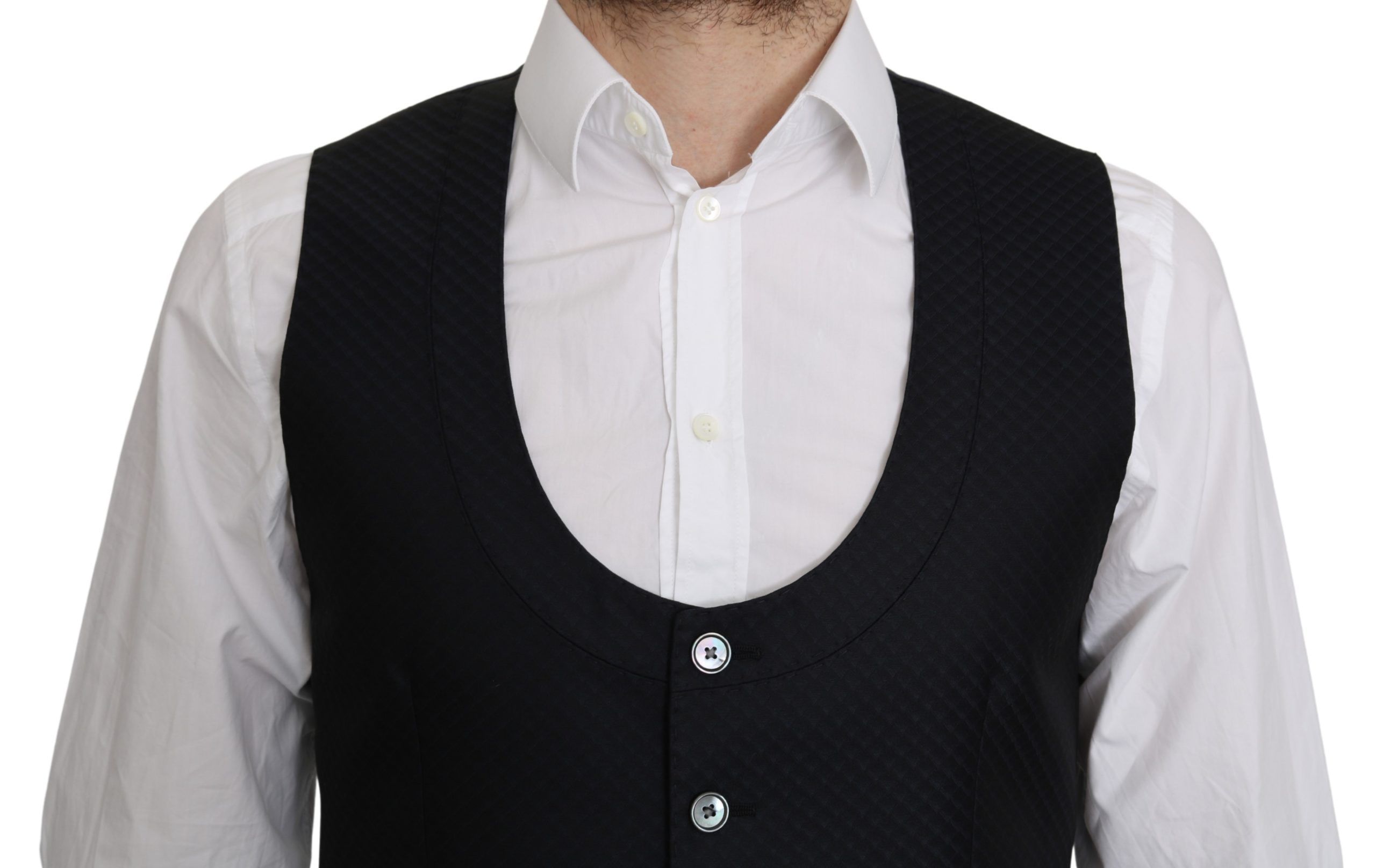 Silk Romb Pattern Formal Coat Men's Vest - Dolce & Gabbana - Modalova