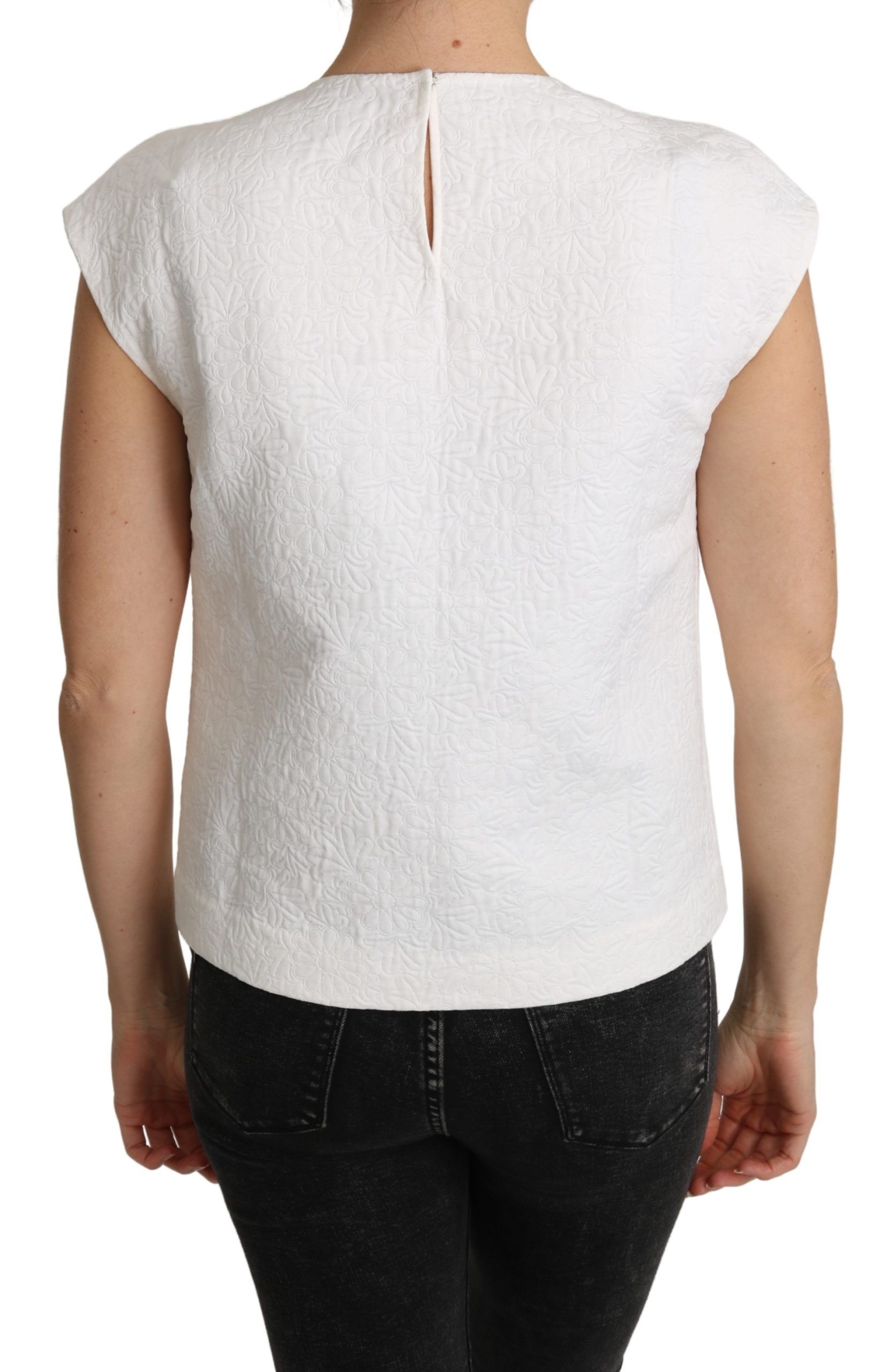 Floral Brocade Blouse Cotton Women's Top - Dolce & Gabbana - Modalova