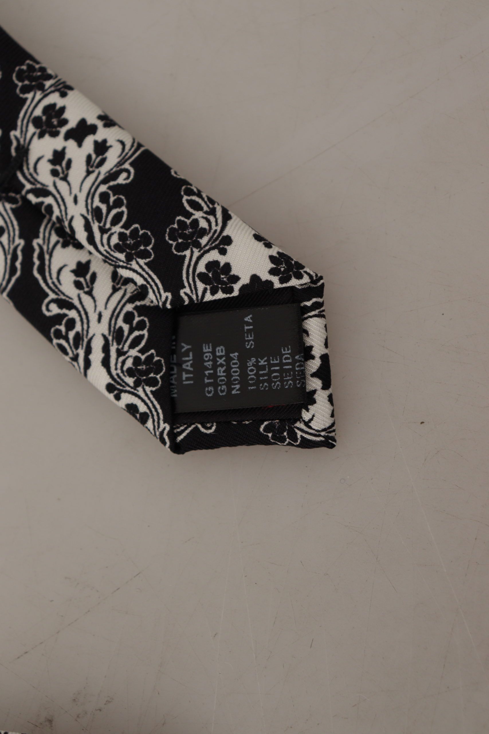 White Flower 100% Silk Print Adjustable Accessory Men's Tie - Dolce & Gabbana - Modalova