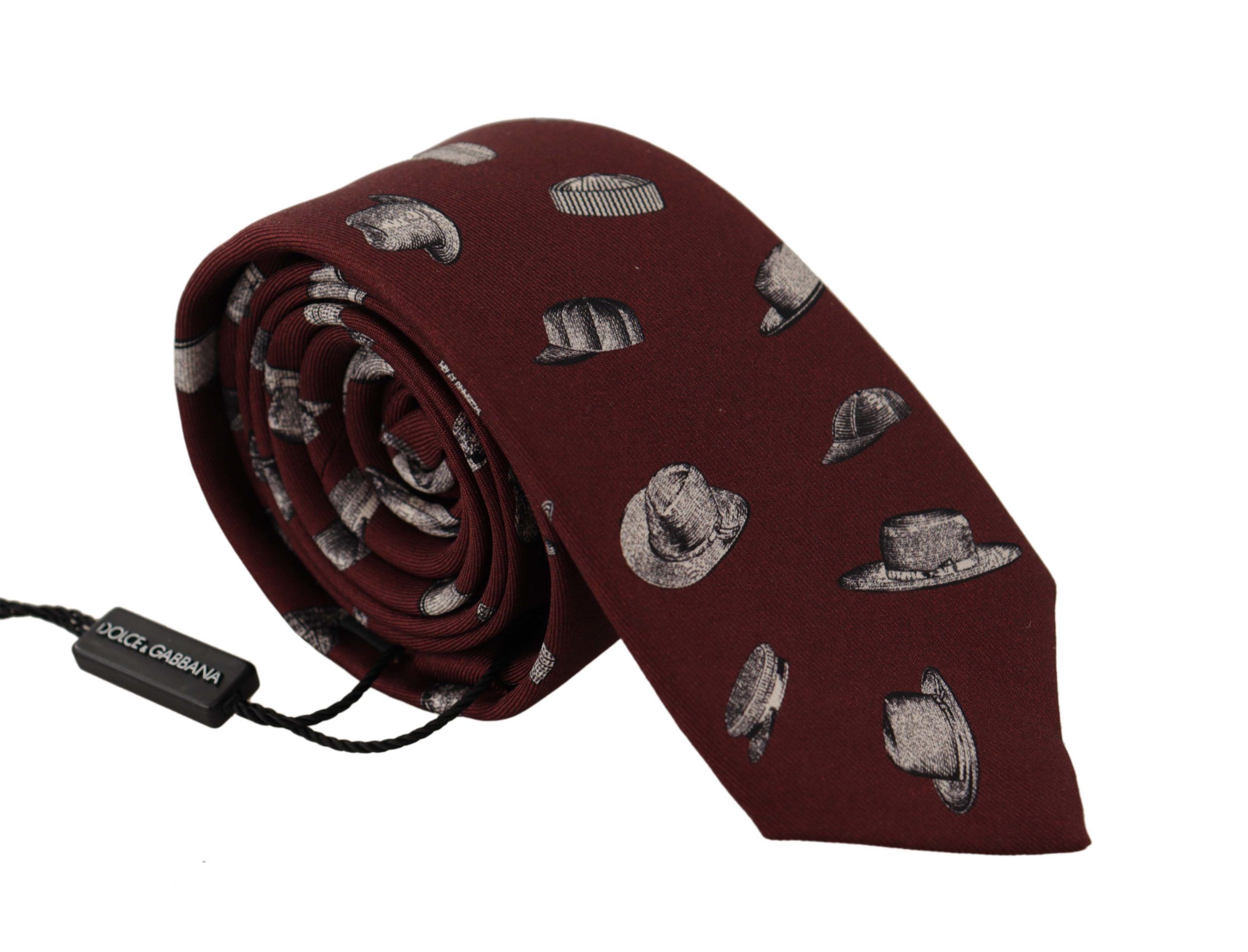 Hat Pattern 100% Silk Adjustable Accessory Men's Tie - Dolce & Gabbana - Modalova