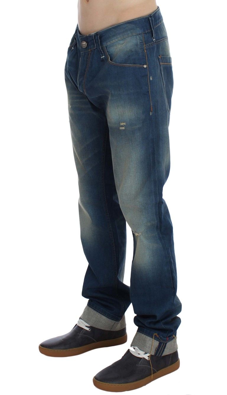 Wash Denim Cotton Stretch Baggy Fit Men's Jeans - Acht - Modalova