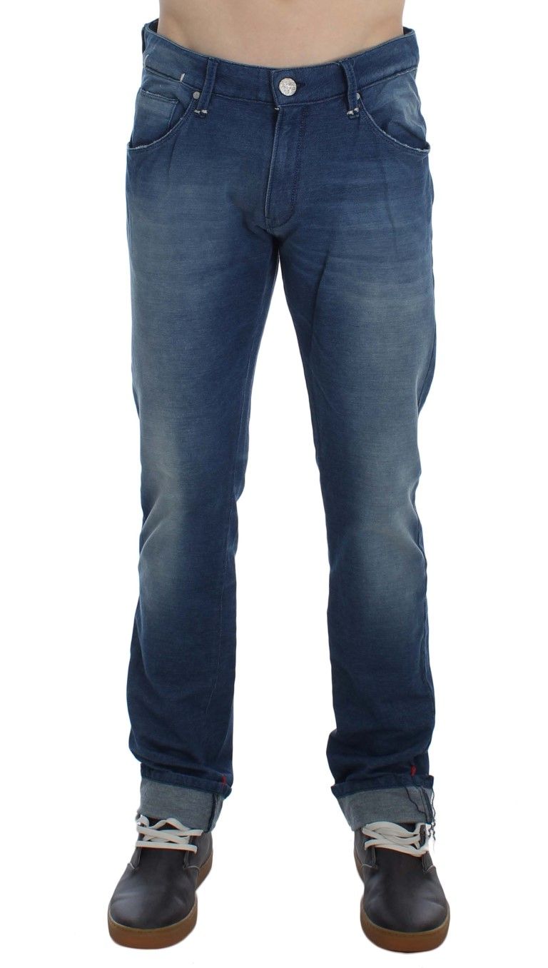 Wash Denim Cotton Stretch Slim Fit Men's Jeans - Acht - Modalova