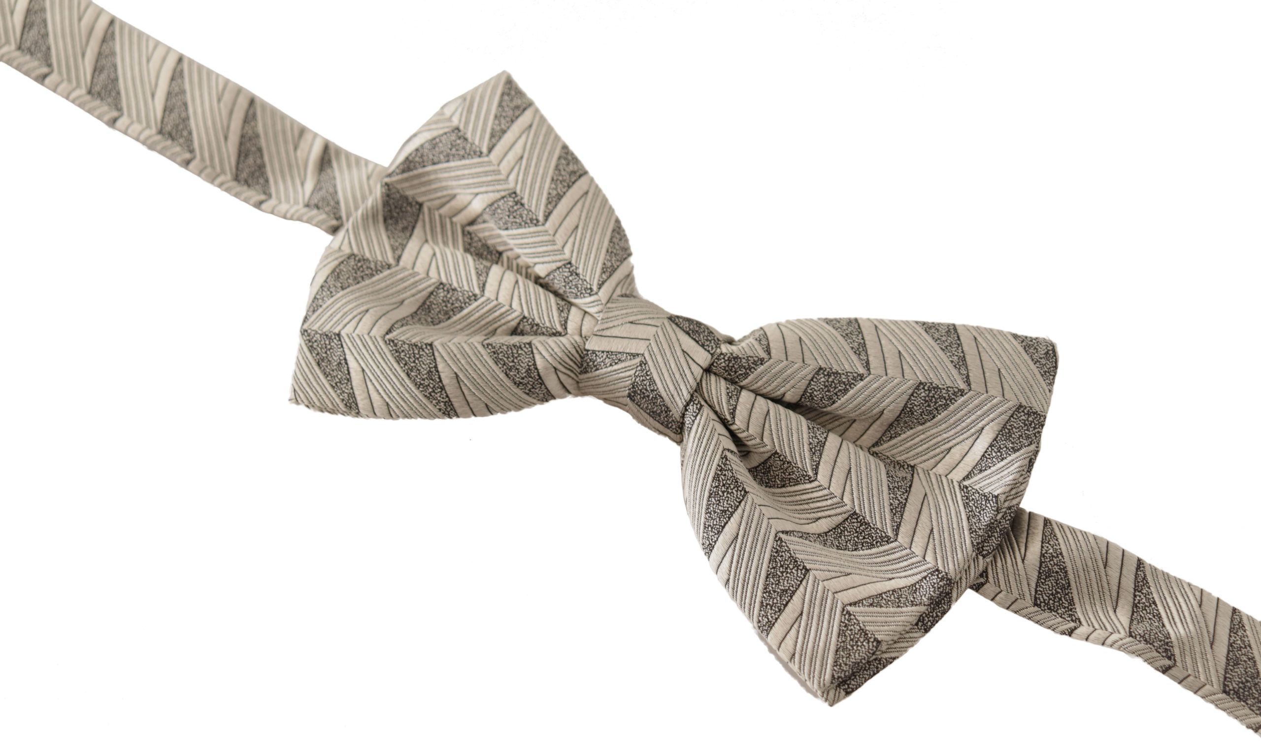 Gray 100% Silk Adjustable Neck Papillon Bow Men's Tie - Dolce & Gabbana - Modalova