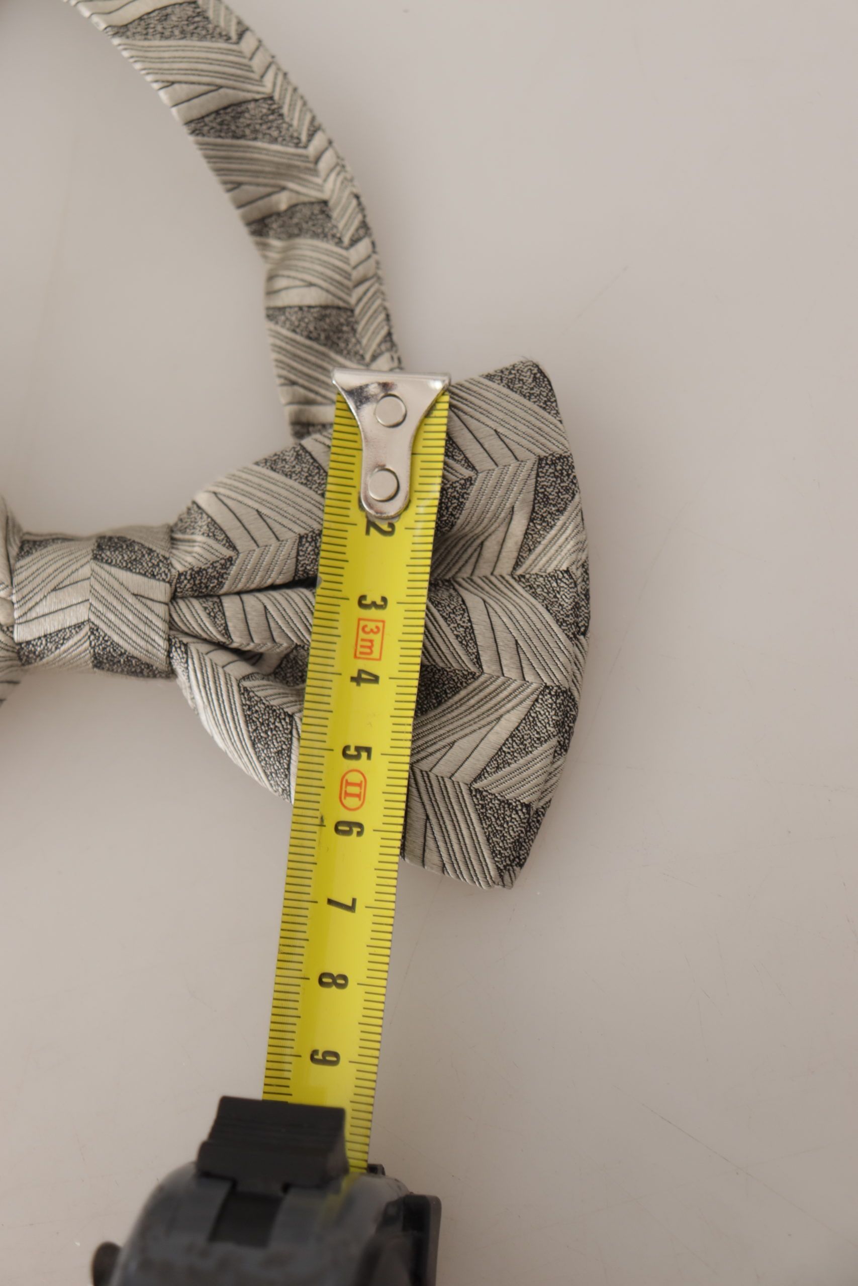 Gray 100% Silk Adjustable Neck Papillon Bow Men's Tie - Dolce & Gabbana - Modalova