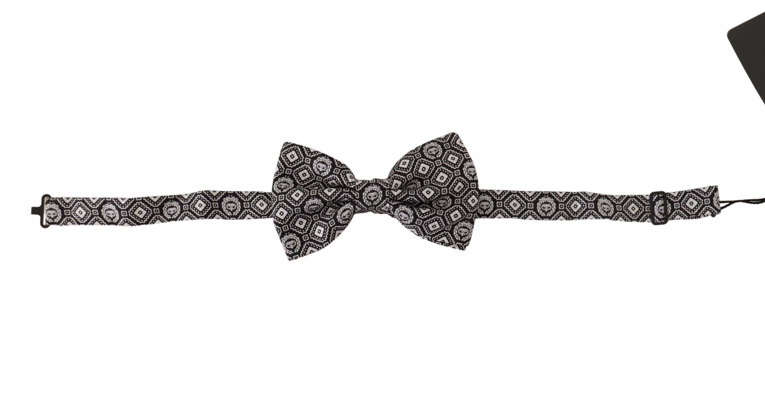 White 100% Silk Adjustable Neck Papillon Men's Tie - Dolce & Gabbana - Modalova