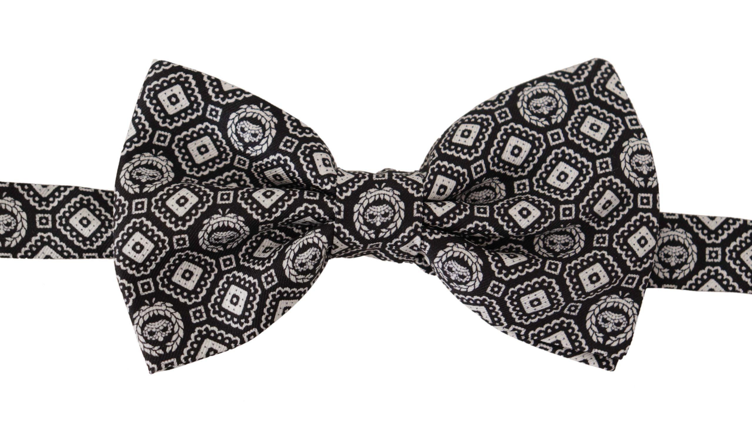 White 100% Silk Adjustable Neck Papillon Men's Tie - Dolce & Gabbana - Modalova