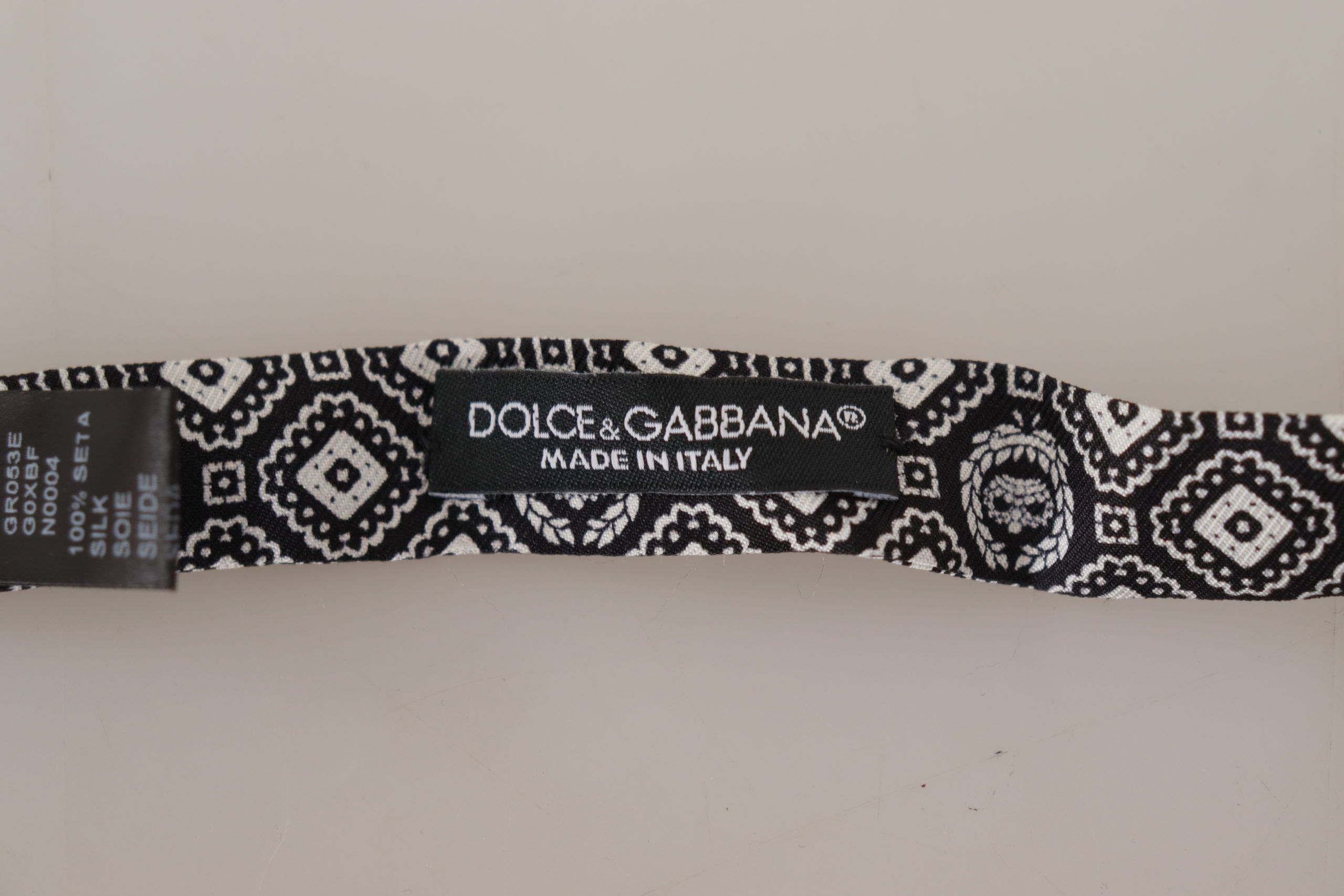 White 100% Silk Adjustable Neck Papillon Men's Tie - Dolce & Gabbana - Modalova