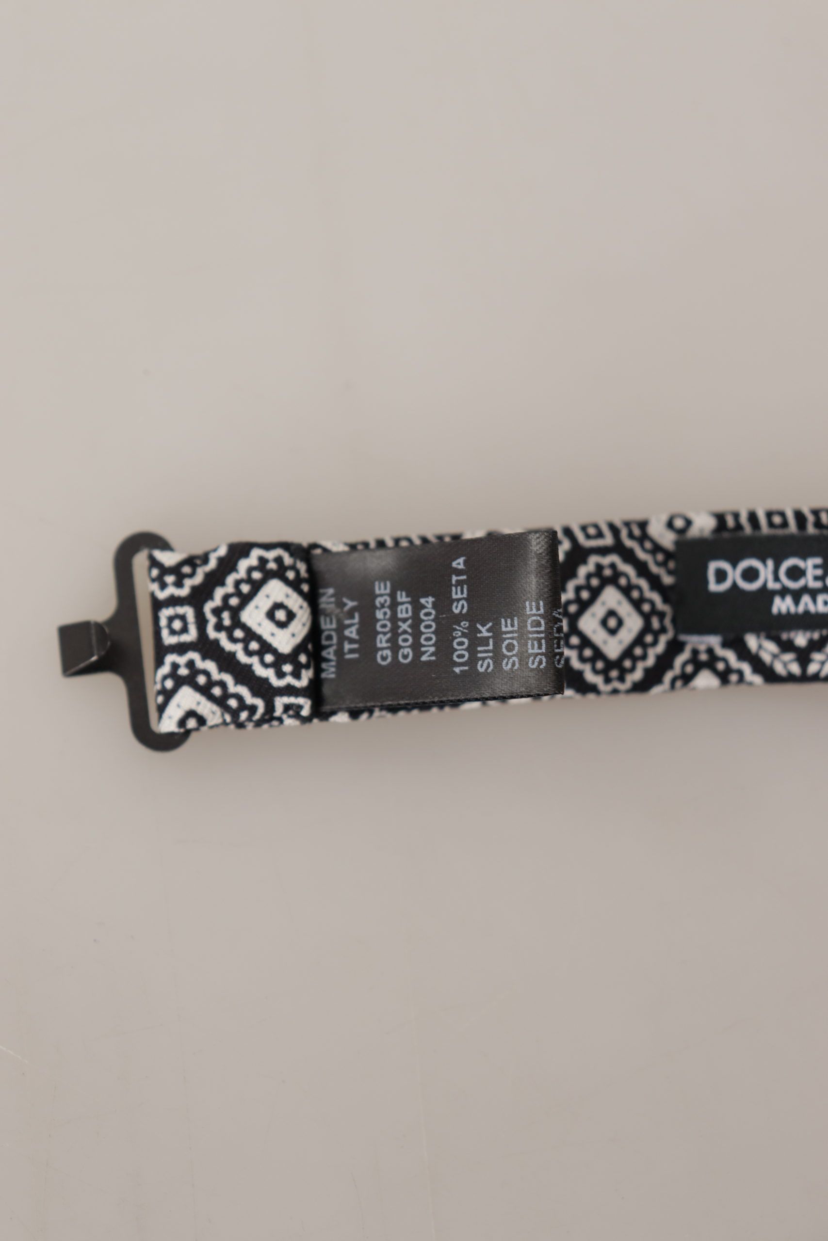 White 100% Silk Adjustable Neck Papillon Men's Tie - Dolce & Gabbana - Modalova