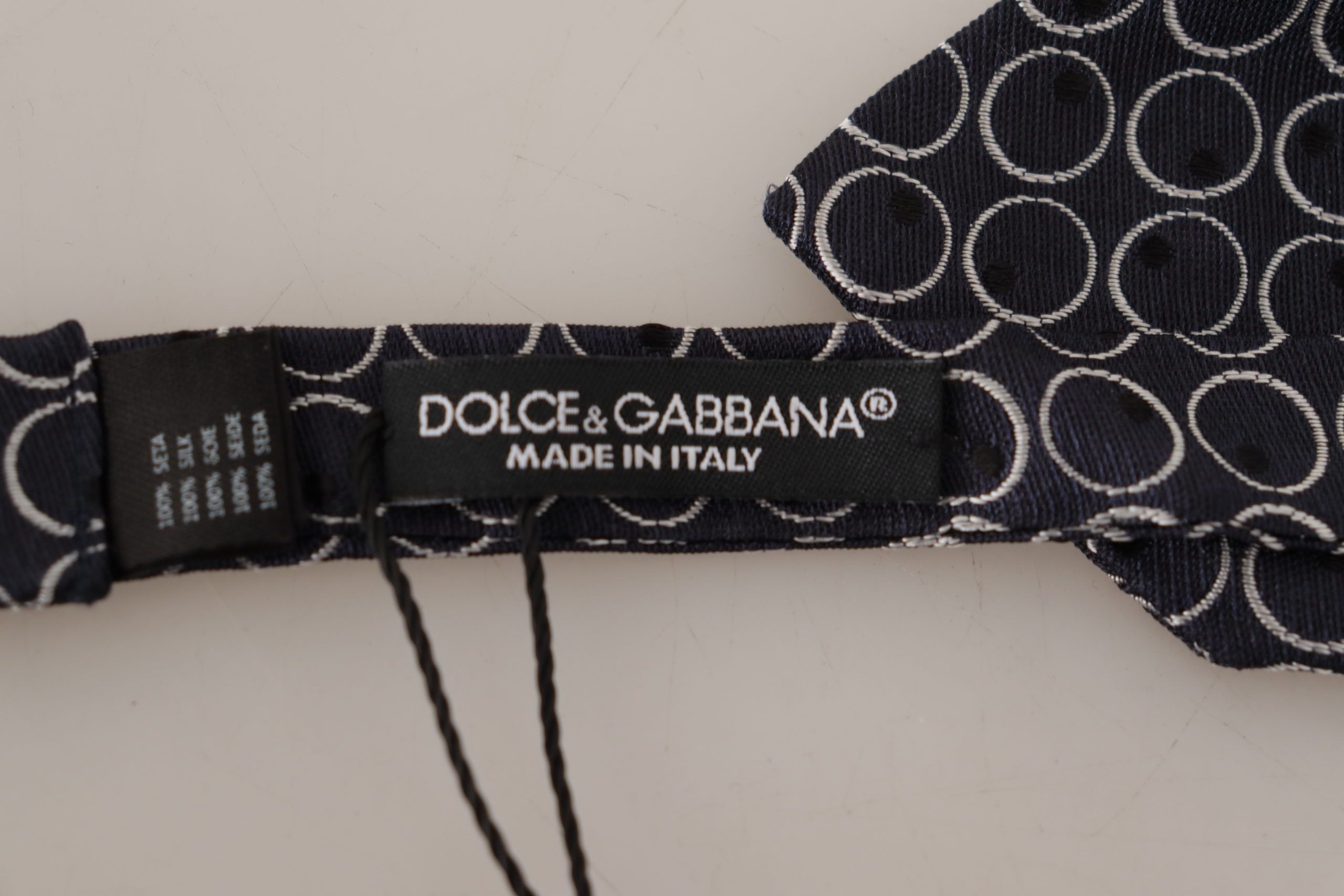 White Round 100% Silk Neck Papillon Men's Tie - Dolce & Gabbana - Modalova