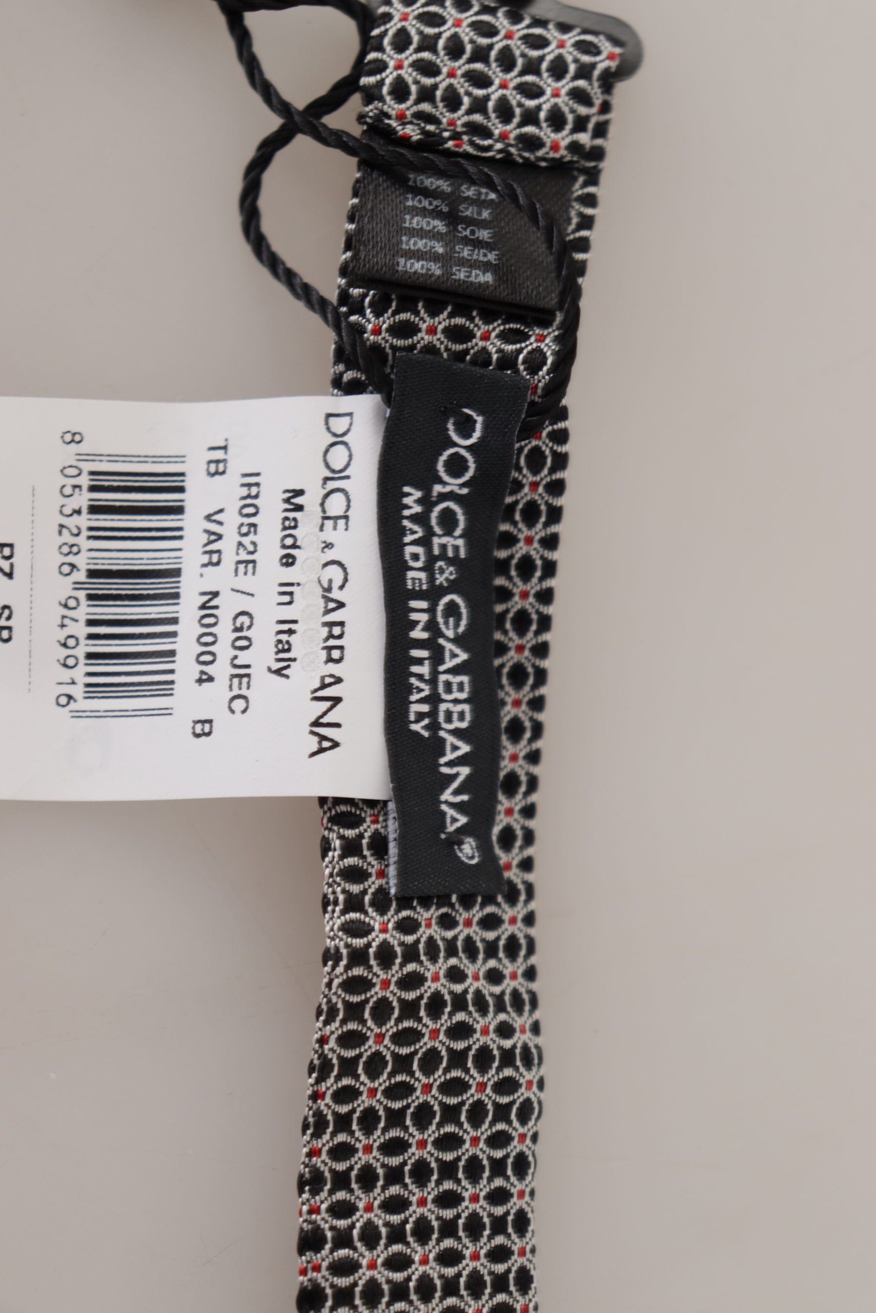 White Flower Pattern Silk Neck Papillon Men's Tie - Dolce & Gabbana - Modalova