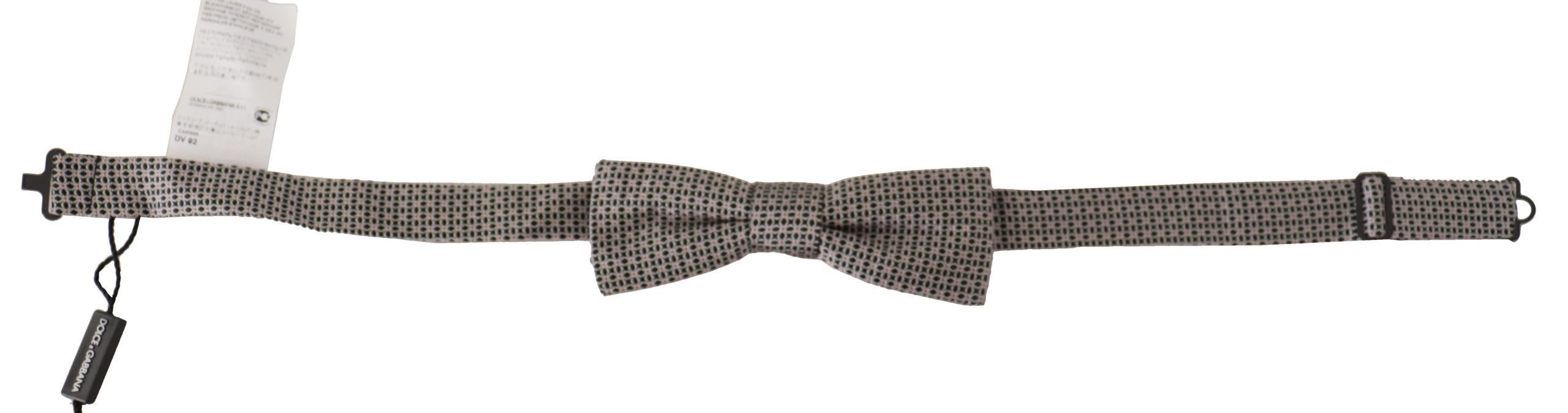 White Flower Pattern Silk Neck Papillon Men's Tie - Dolce & Gabbana - Modalova