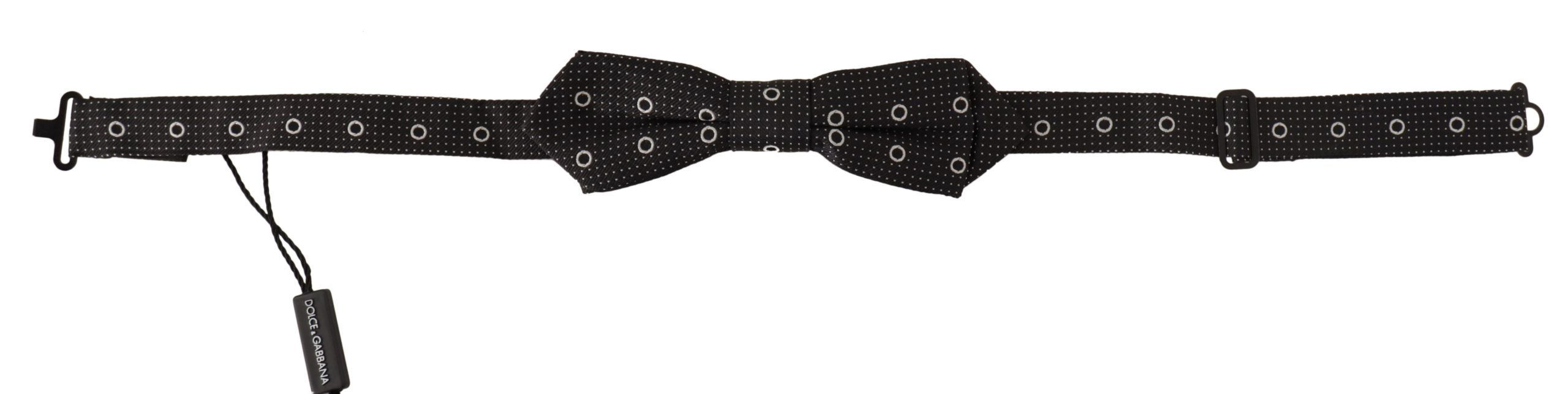 White Polka Dot 100% Silk Neck Papillon Men's Tie - Dolce & Gabbana - Modalova