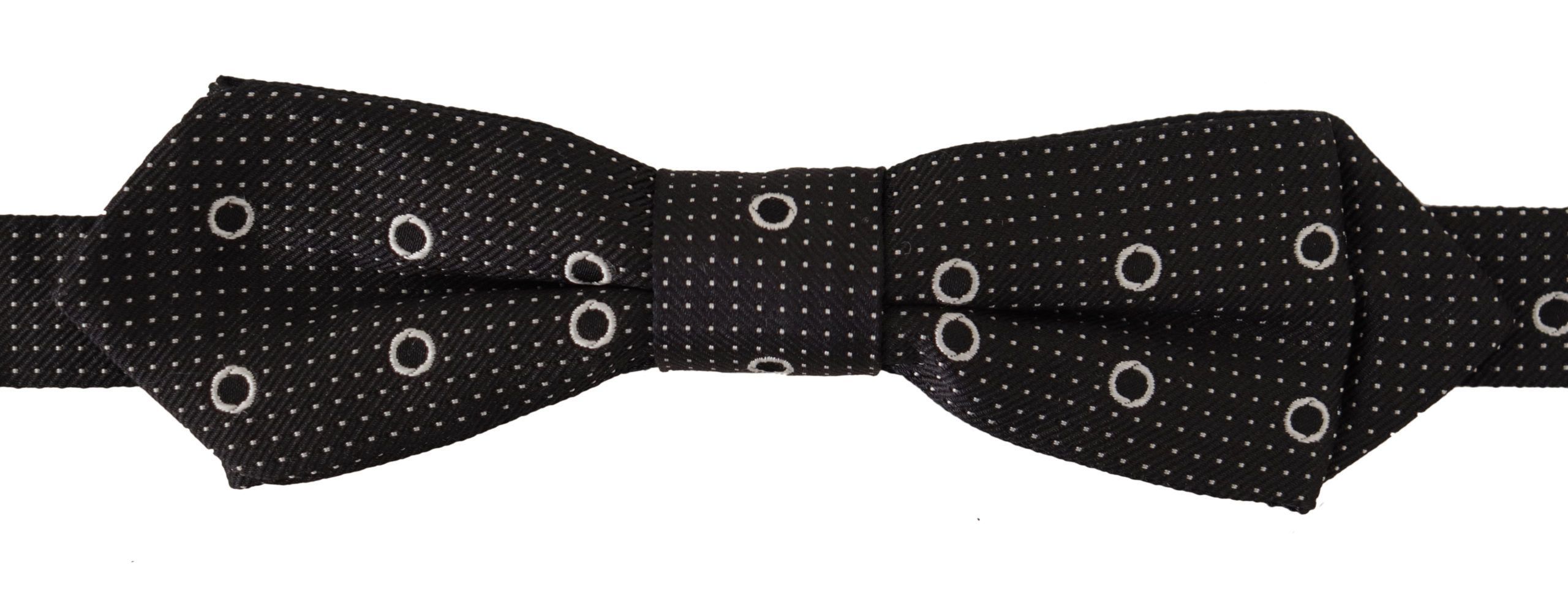 White Polka Dot 100% Silk Neck Papillon Men's Tie - Dolce & Gabbana - Modalova