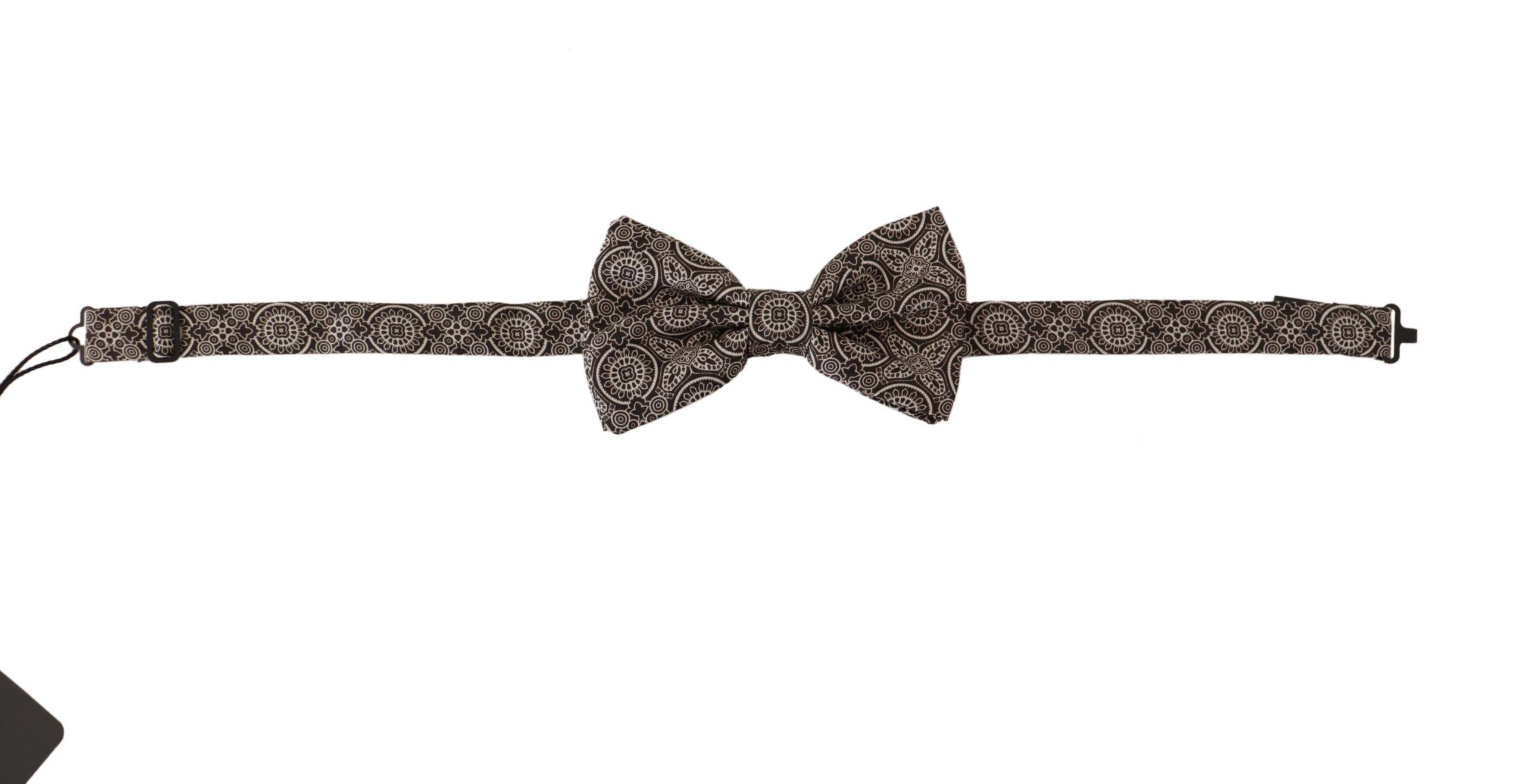 White 100% Silk Adjustable Neck Papillon Men's Tie - Dolce & Gabbana - Modalova