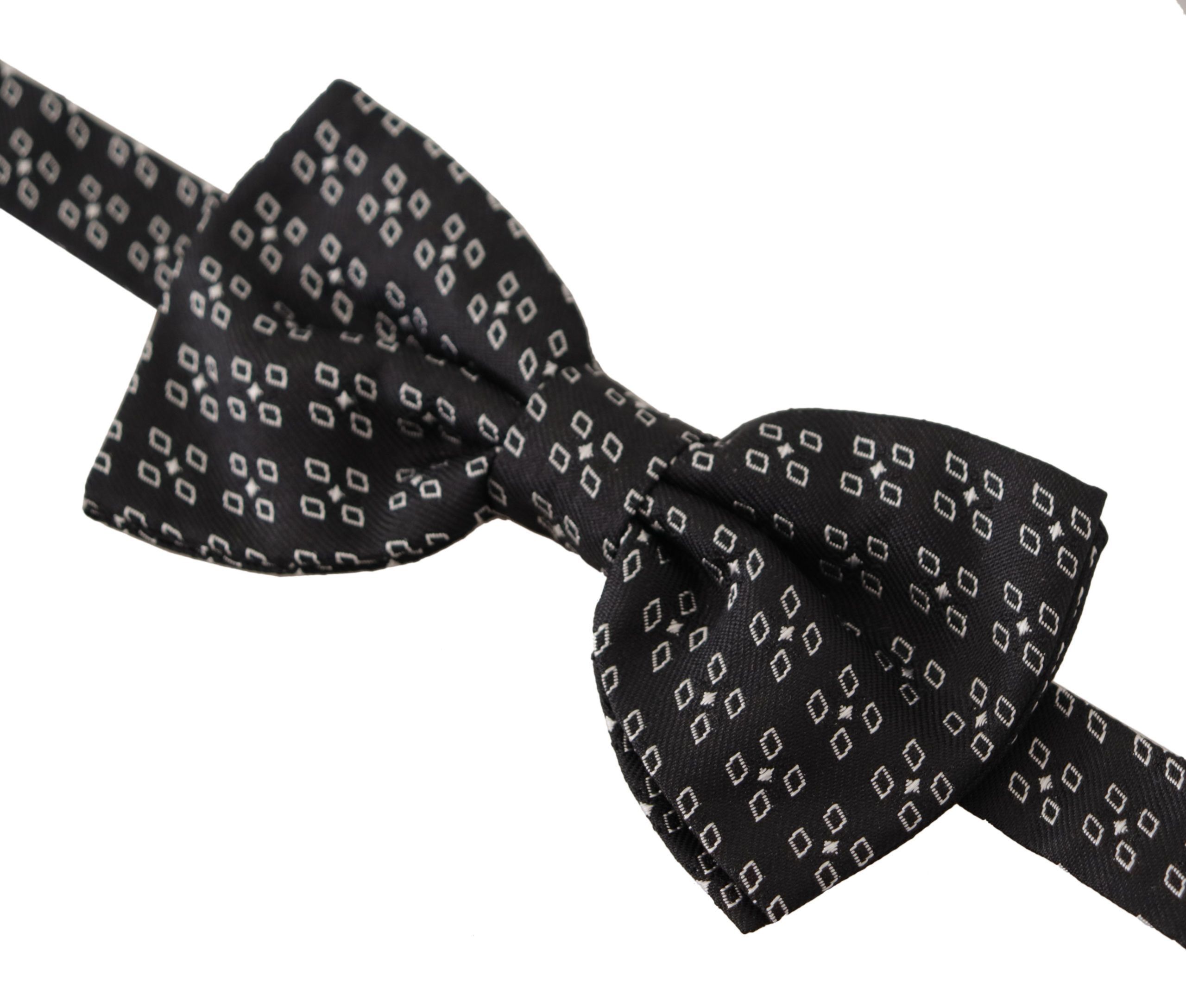 White Polka Dot 100% Silk Neck Papillon Men's Tie - Dolce & Gabbana - Modalova