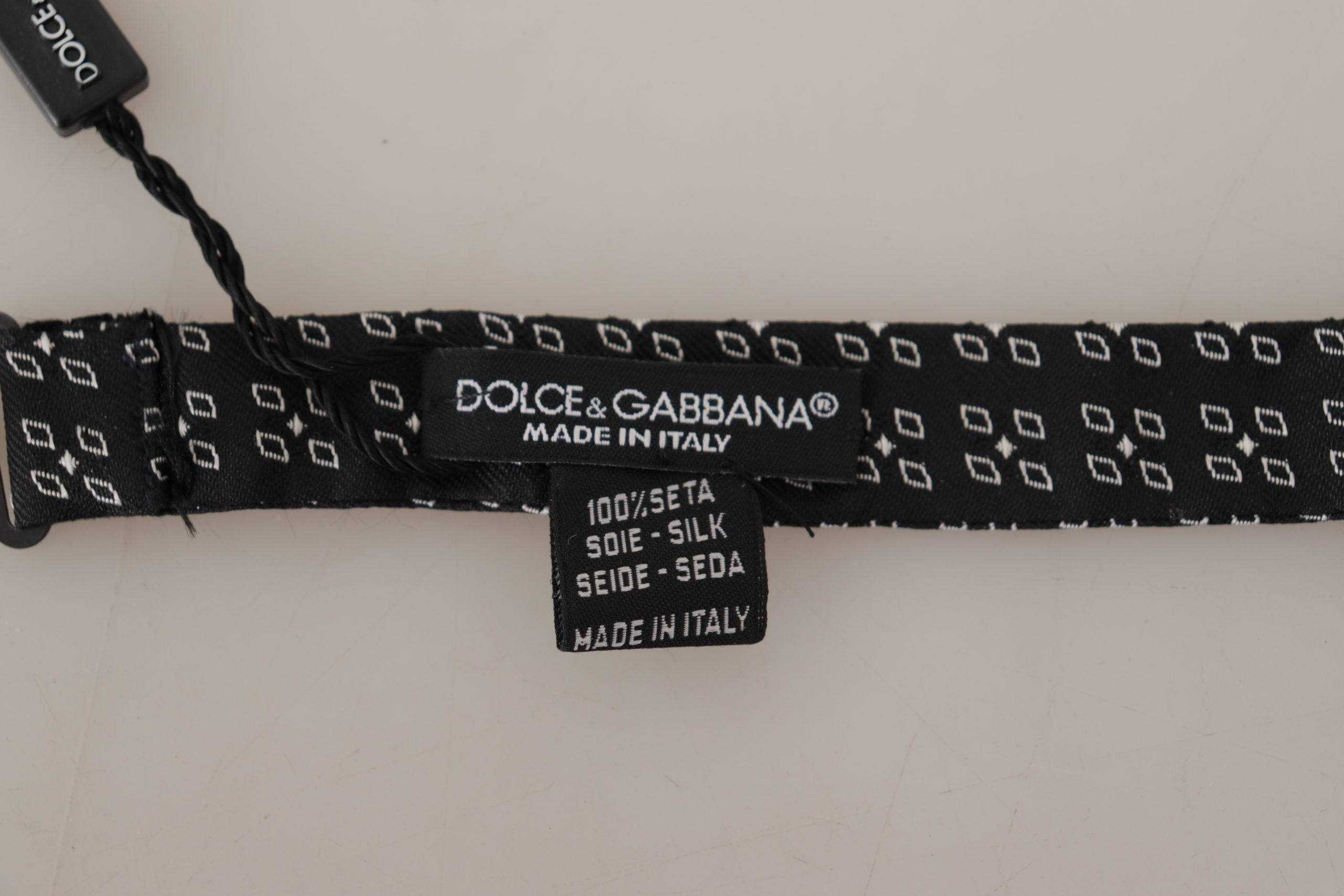White Polka Dot 100% Silk Neck Papillon Men's Tie - Dolce & Gabbana - Modalova