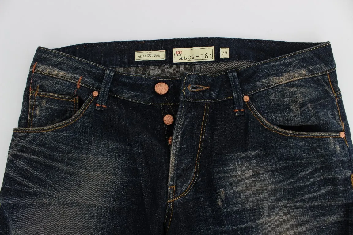 Wash Straight Fit Low Waist Men's Jeans - Acht - Modalova