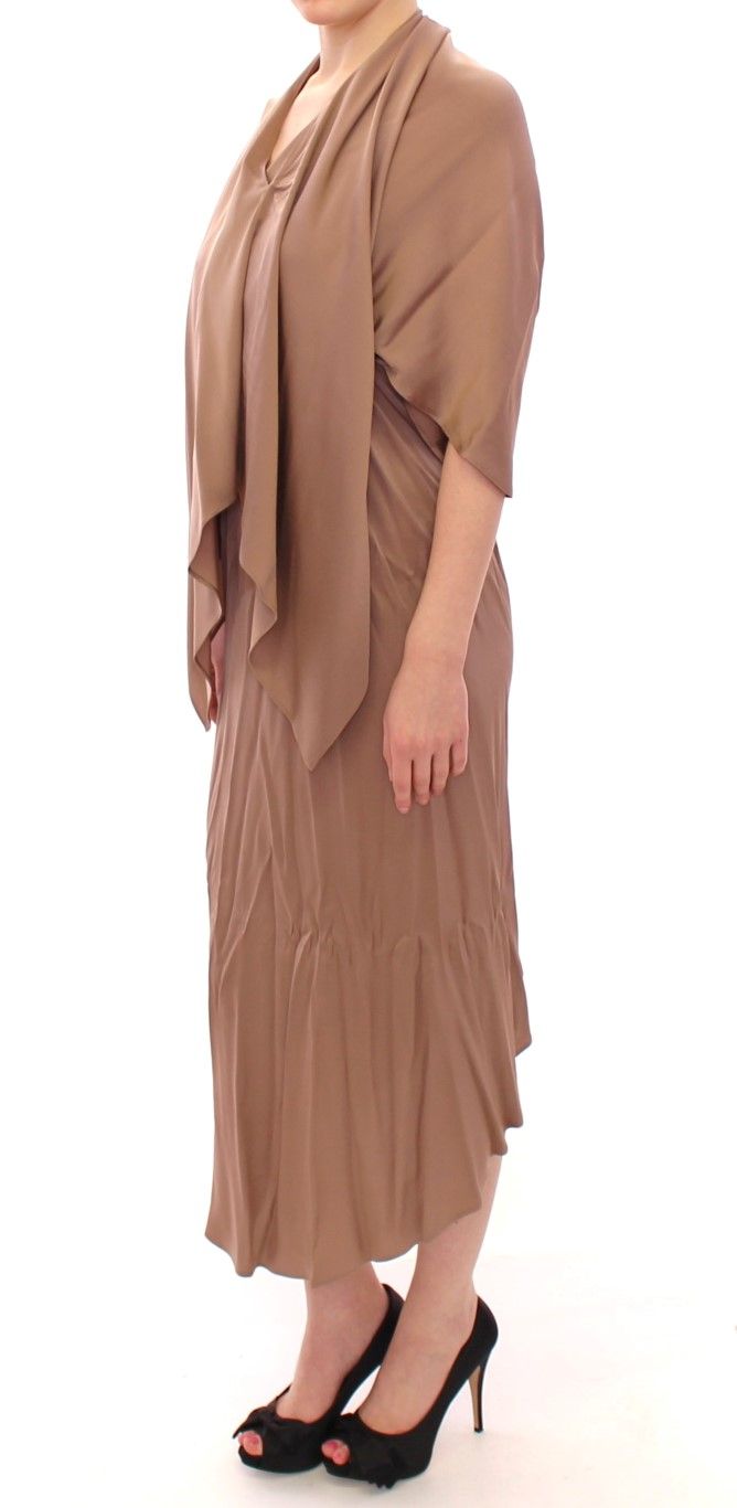 Draped Silk Sheath Shift Coctail Women's Dress - Lamberto Petri - Modalova