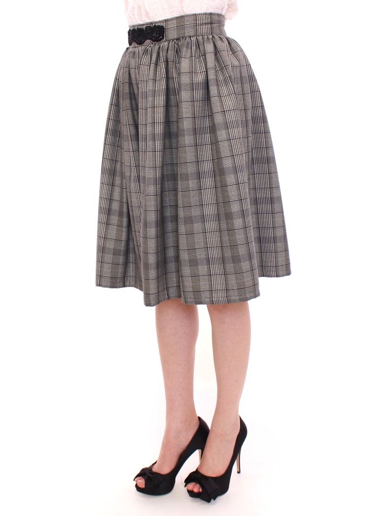 Checkered Wool Shorts Women's Skirt - NOEMI ALEMÁN - Modalova