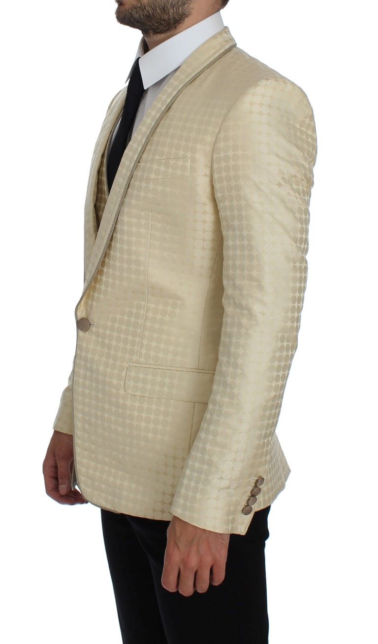 Polka Dot Silk 2 Piece Men's Blazer - Dolce & Gabbana - Modalova