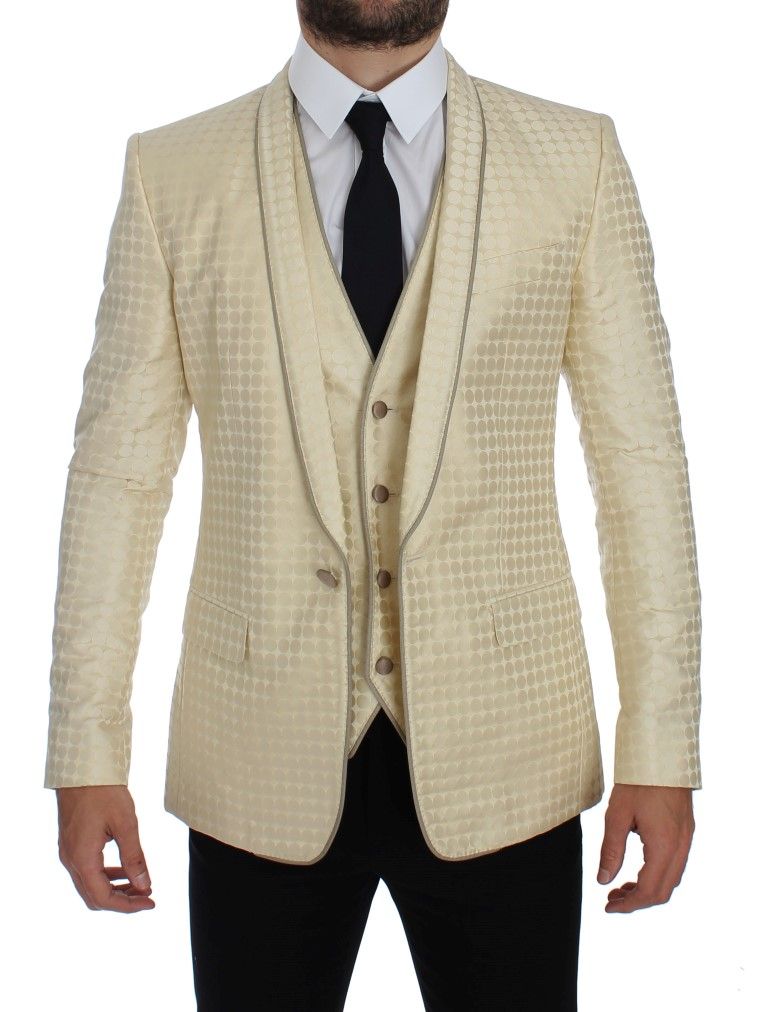 Polka Dot Silk 2 Piece Men's Blazer - Dolce & Gabbana - Modalova