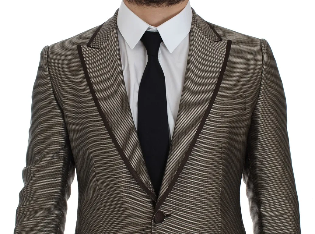 Slim Fit Silk Two Button Men's Blazer - Dolce & Gabbana - Modalova
