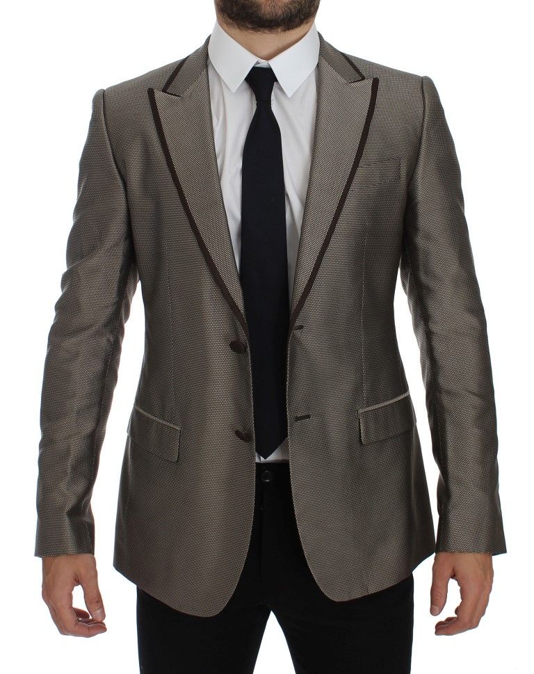 Slim Fit Silk Two Button Men's Blazer - Dolce & Gabbana - Modalova