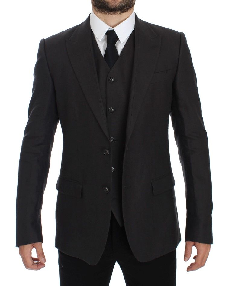 Slim Fit Linen Blazer Men's Jacket - Dolce & Gabbana - Modalova