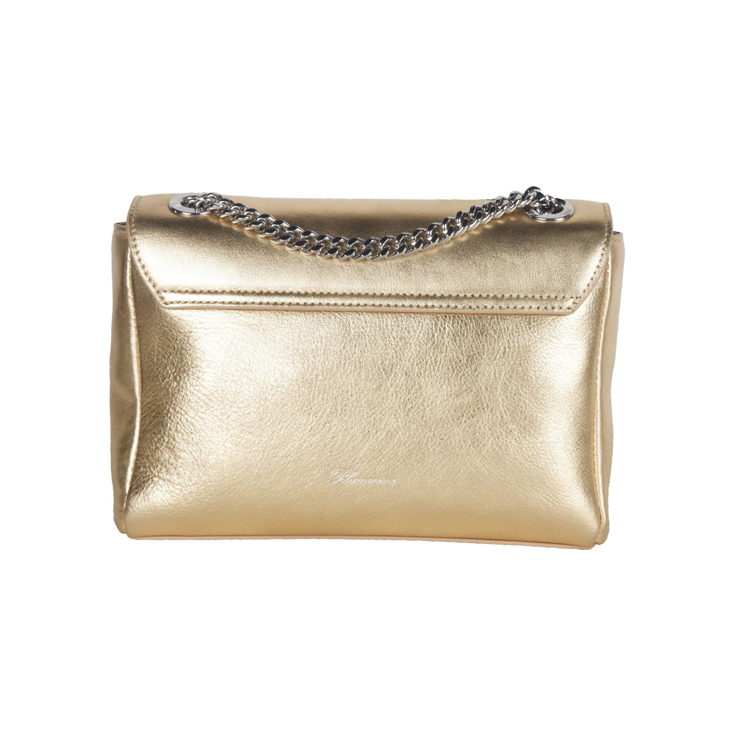 Blumarine Gold Leather Shoulder Bag - Blumarine - Modalova