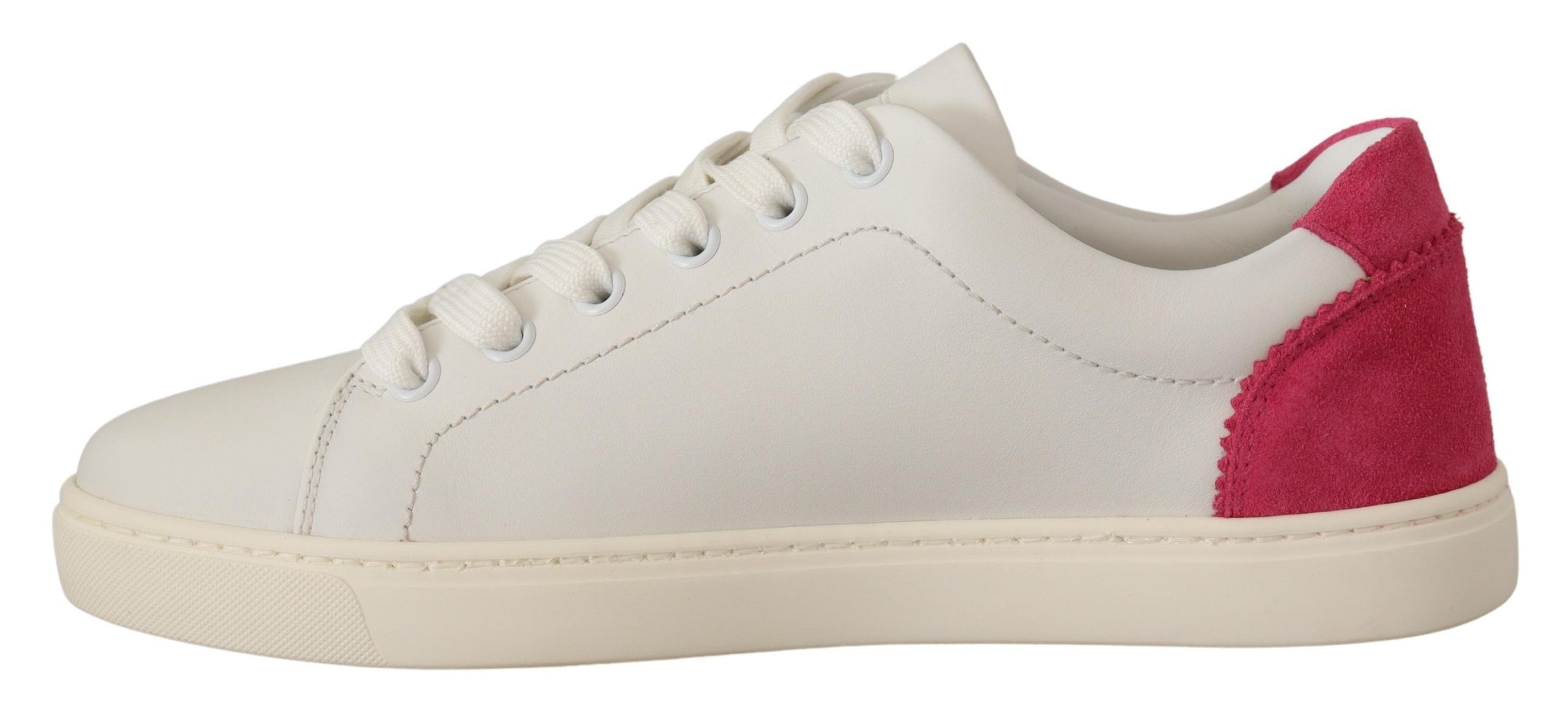 Pink Leather Low Top Sneakers Womens Shoes - Dolce & Gabbana - Modalova