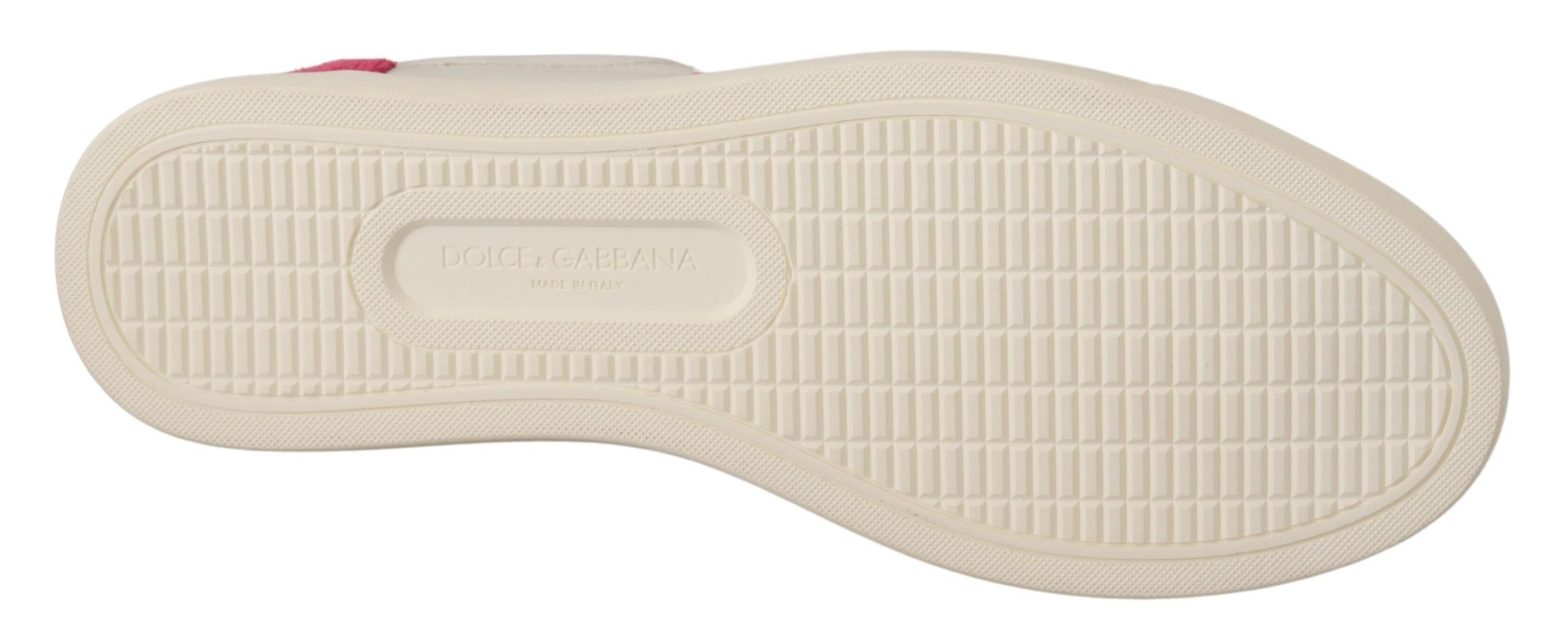 Pink Leather Low Top Sneakers Womens Shoes - Dolce & Gabbana - Modalova