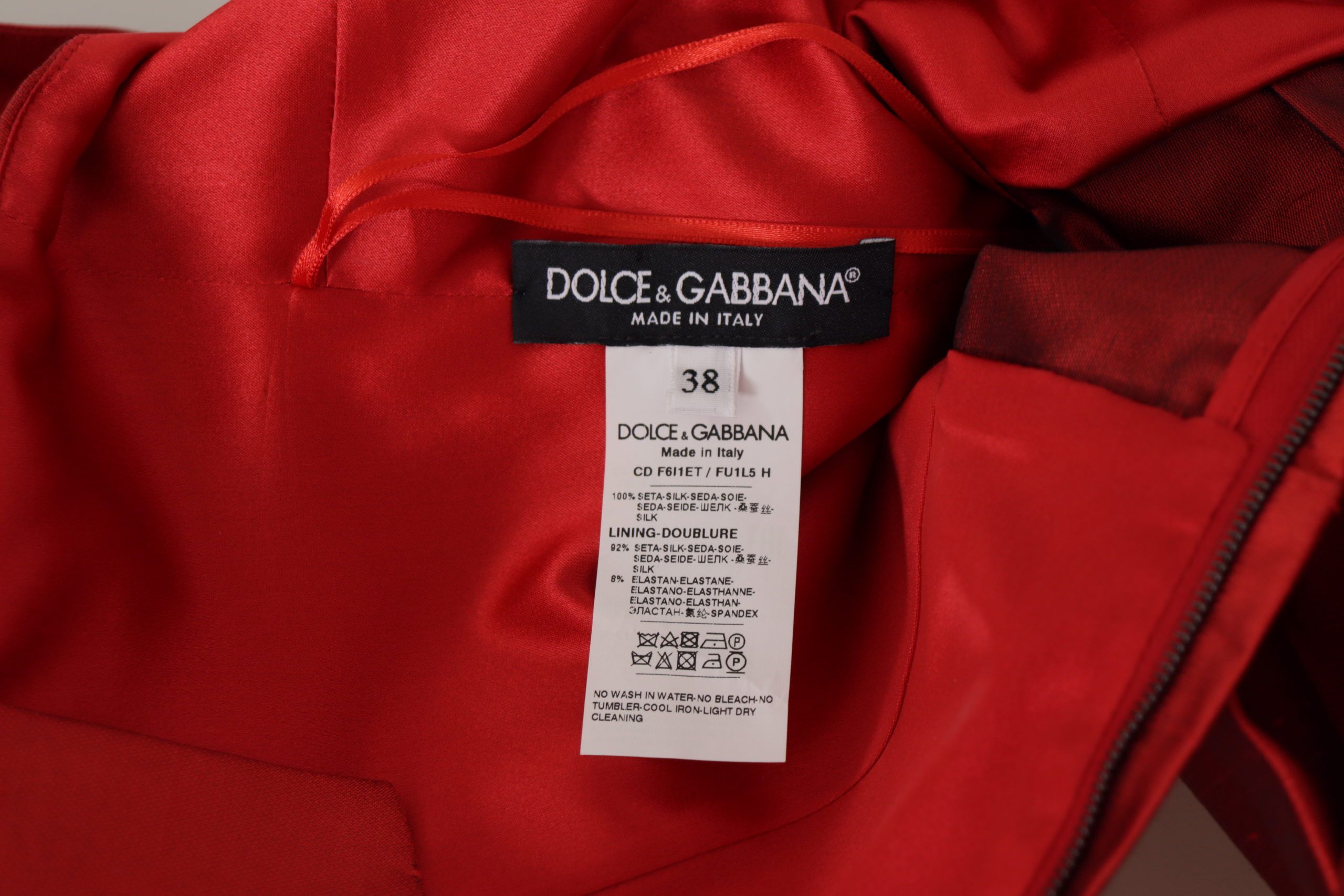 A-line Pleated Satin Silk Women's Dress - Dolce & Gabbana - Modalova