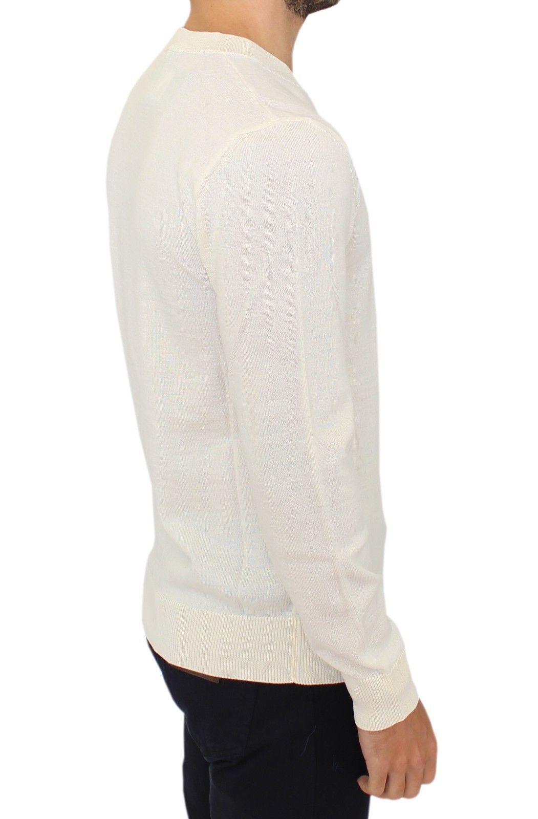 Off Wool Blend V-neck Pullover Men's Sweater - Ermanno Scervino - Modalova