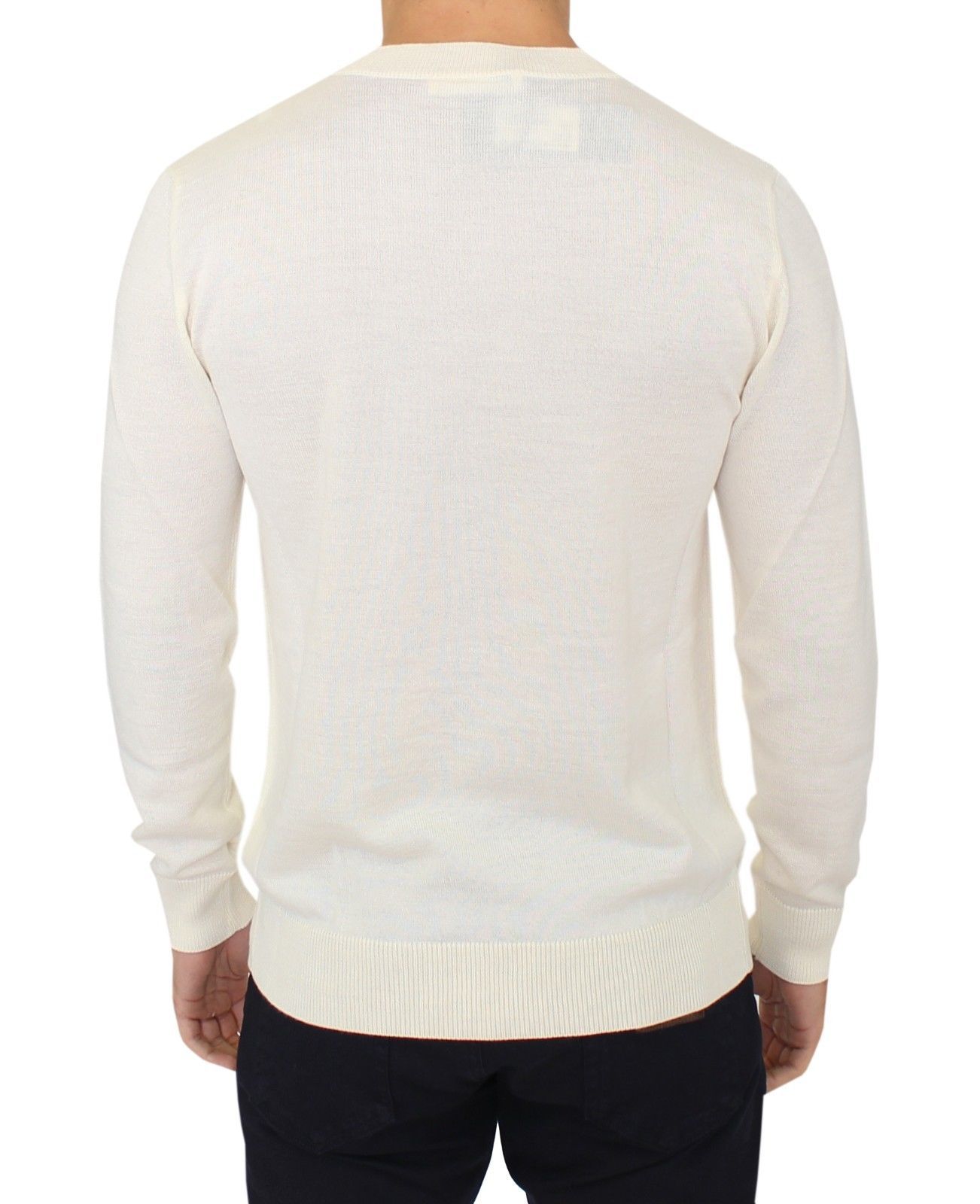Off Wool Blend V-neck Pullover Men's Sweater - Ermanno Scervino - Modalova