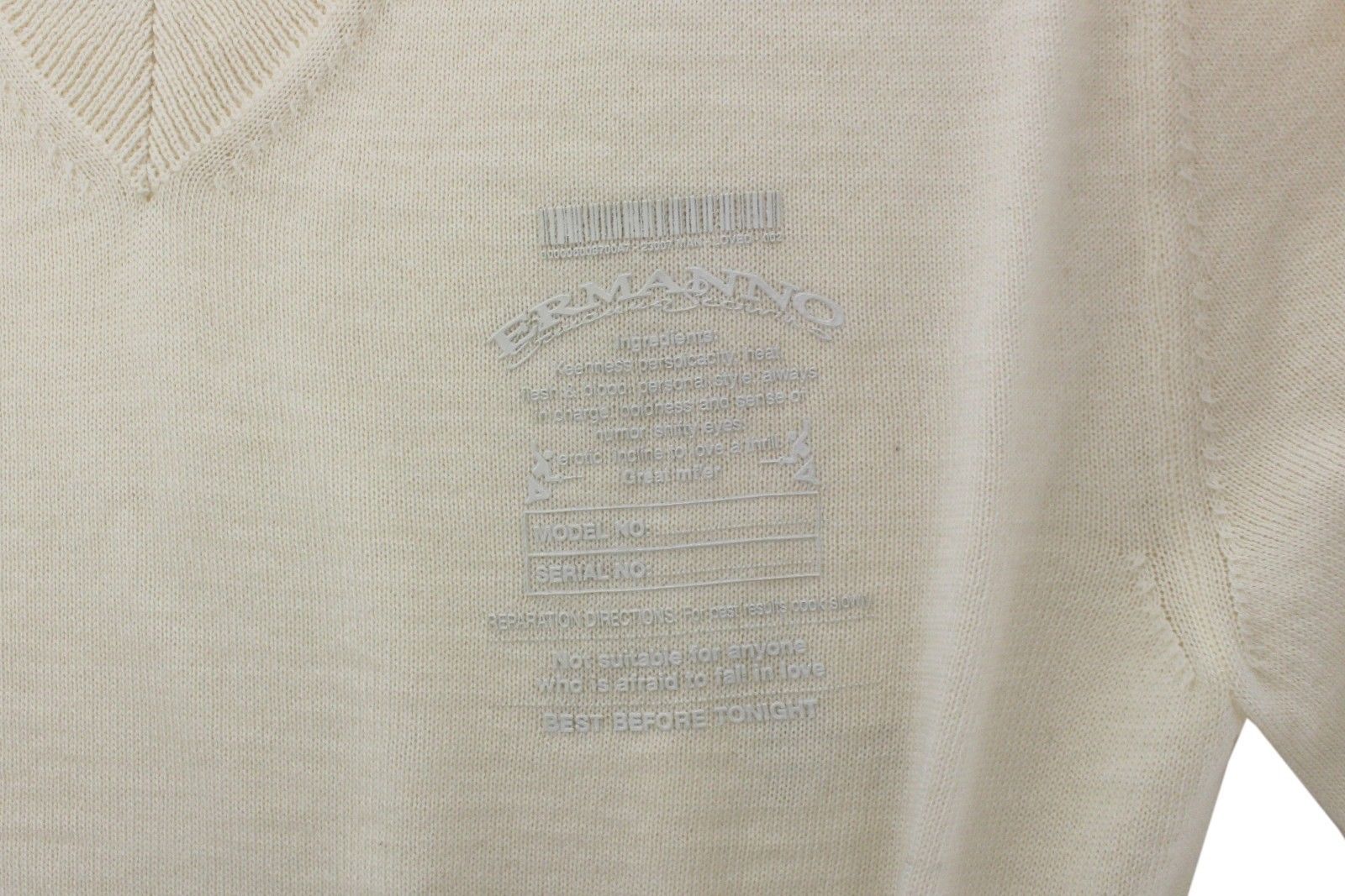 Off Wool Blend V-neck Pullover Men's Sweater - Ermanno Scervino - Modalova