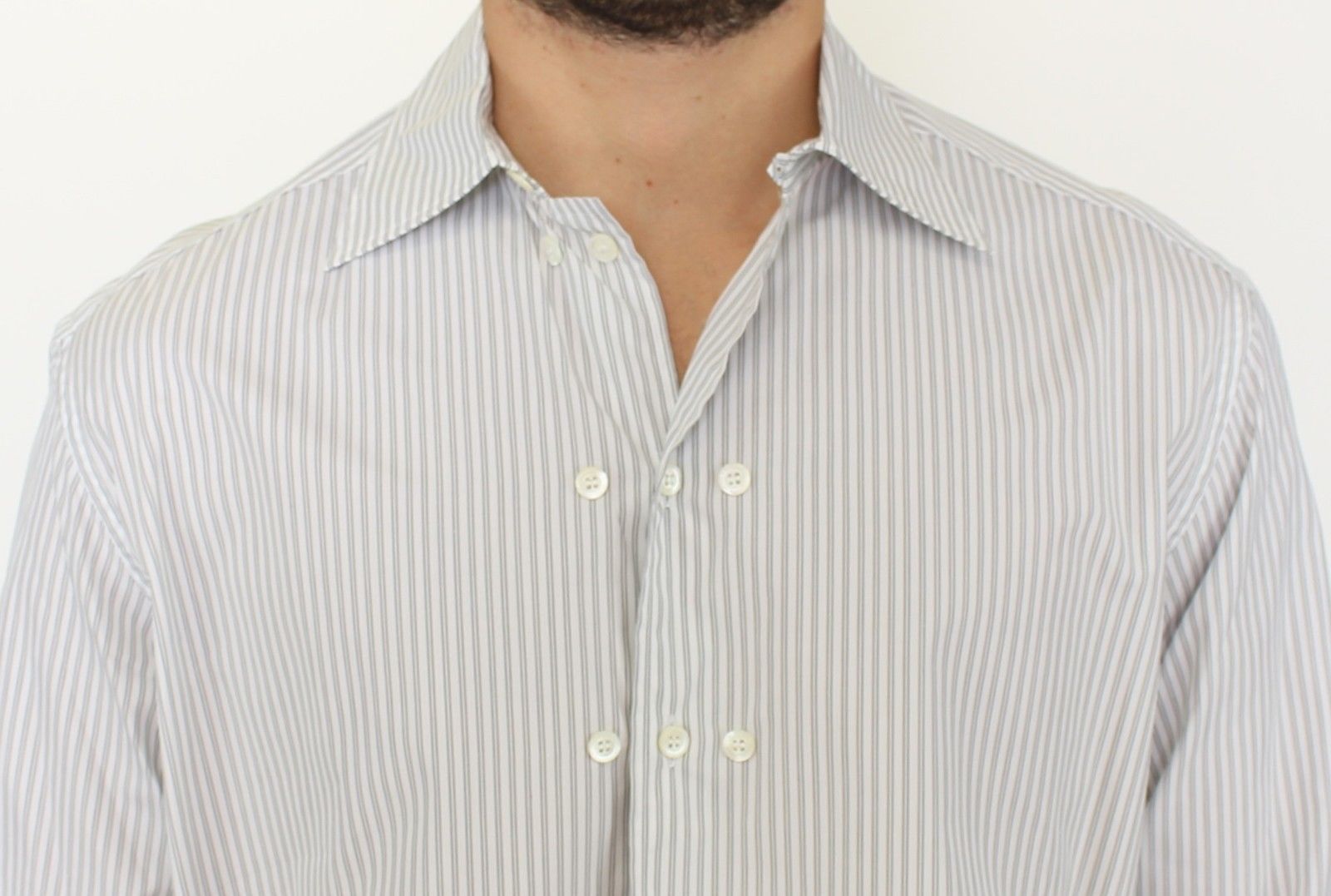 Gray Striped Regular Fit Casual Men's Shirt - Ermanno Scervino - Modalova
